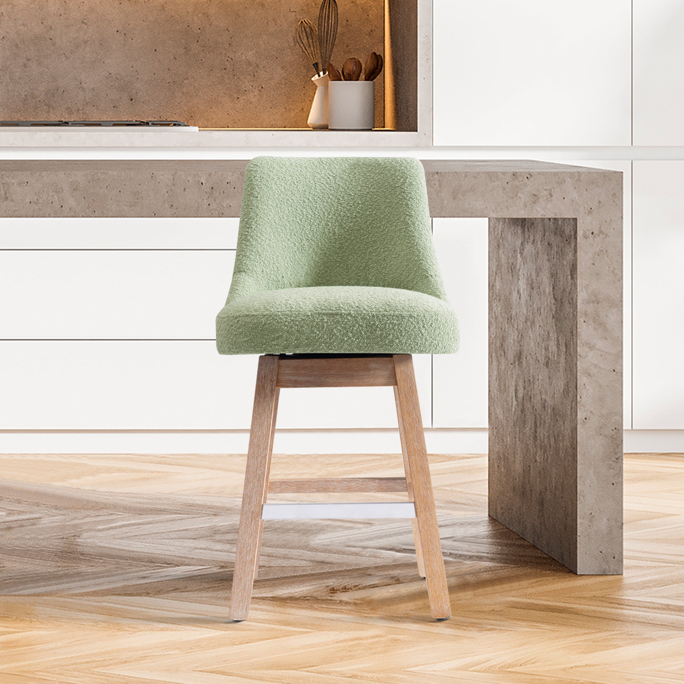 Amélie 26" Upholstered Swivel Counter Height Bar Stool