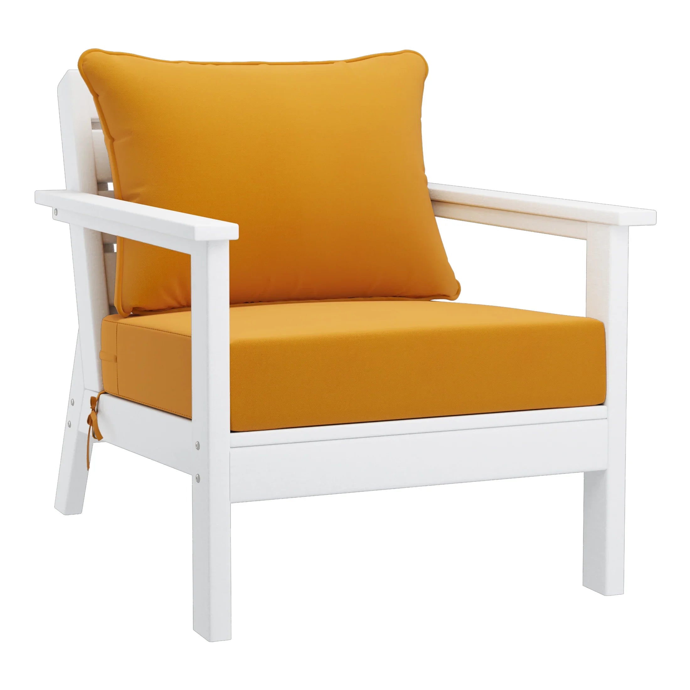 Portsmouth Outdoor Modern HDPE Patio Club Chairs with Deep Seat Cushions (Set of 2)