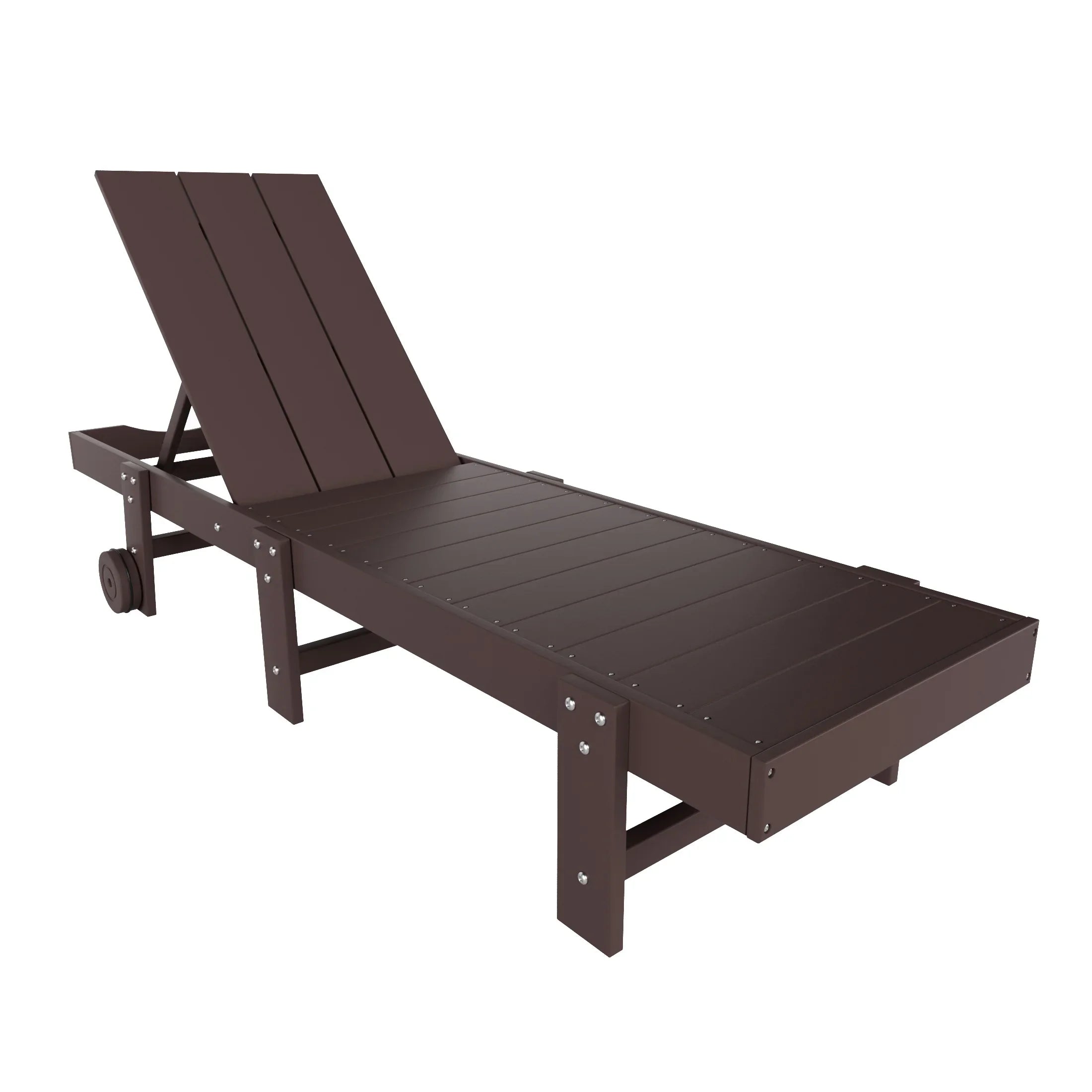 Palms Modern Poly Reclining Chaise Lounge With Wheels