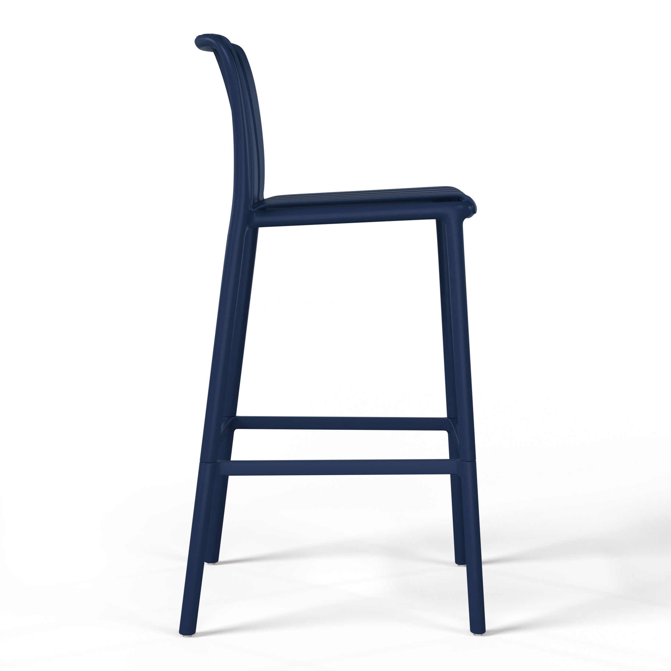 Sunshine 29.5" Outdoor Modern Polypropylene Plastic Patio Bar Height Stools (Set of 2)