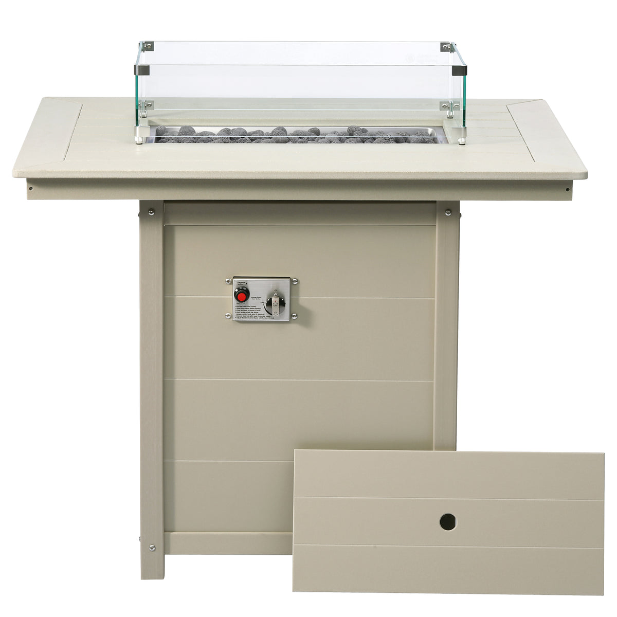 Sol 46" Modern Outdoor Patio Gas Propane Rectangle Fire Pit Table