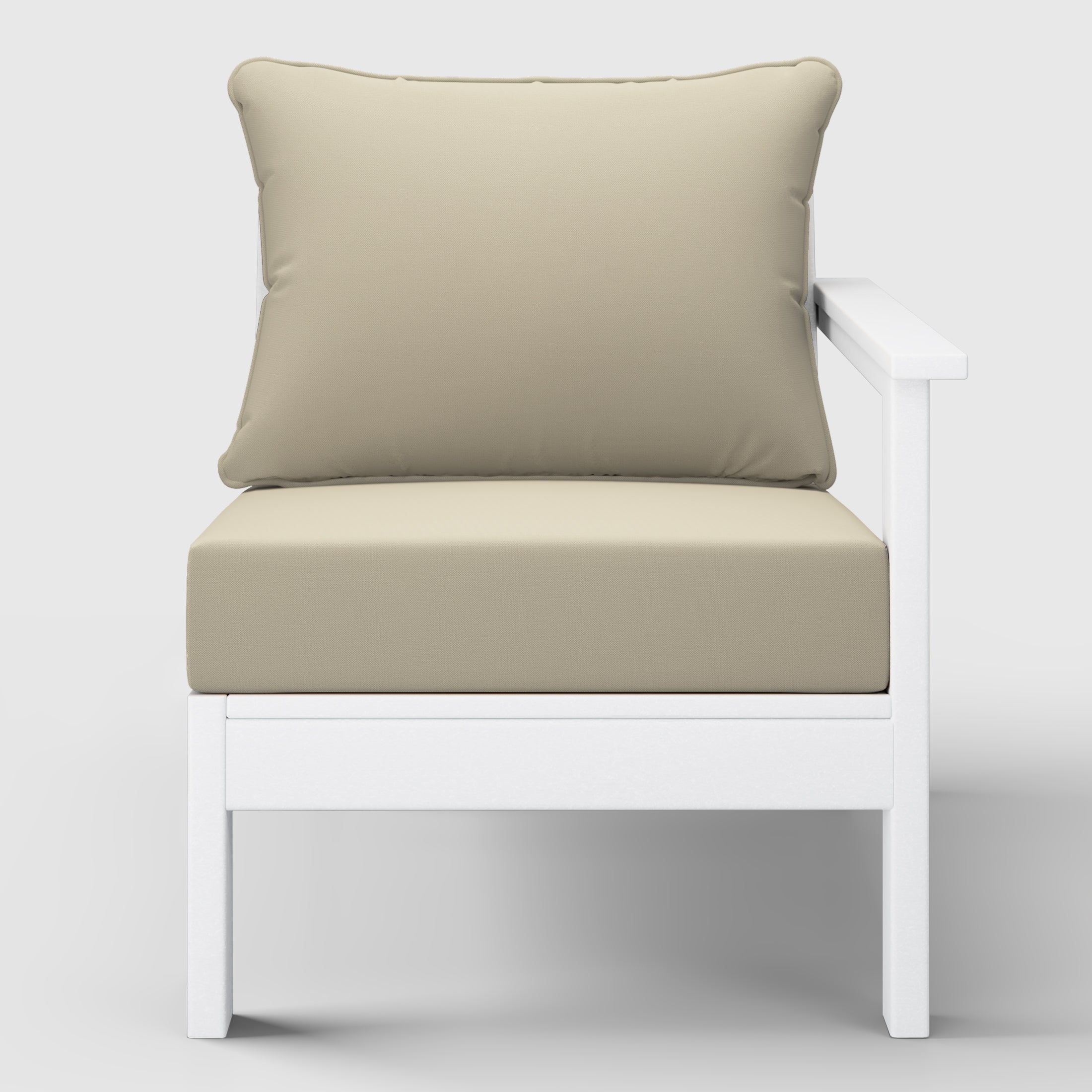 Portsmouth Outdoor Patio HDPE Right Arm Sectional Corner Club Chair with Patio Cushions