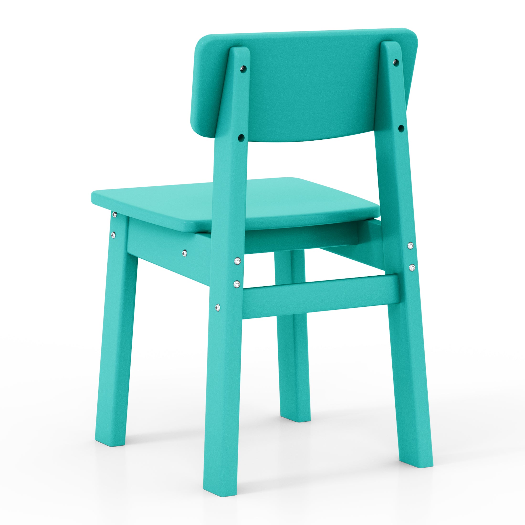 Little Explorers Outdoor HDPE Kids Modern Plastic Toddler Dining Chairs (Set of Two)