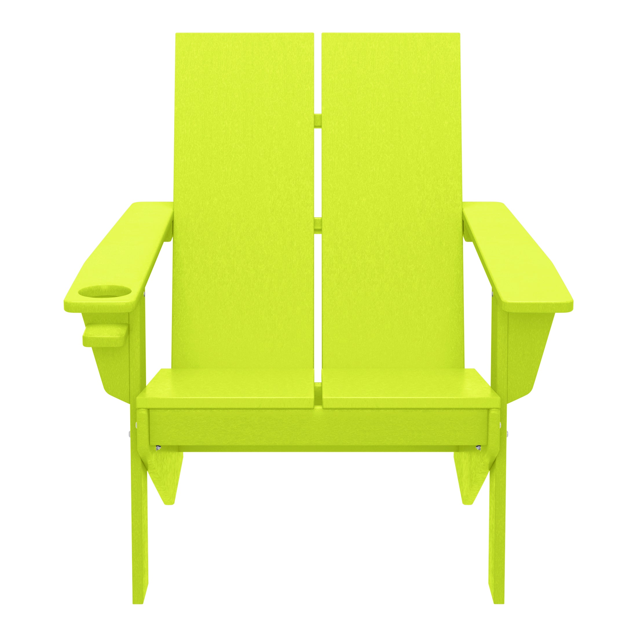 Seaview Outdoor HDPE Modern Adirondack Chair with Cup Holder