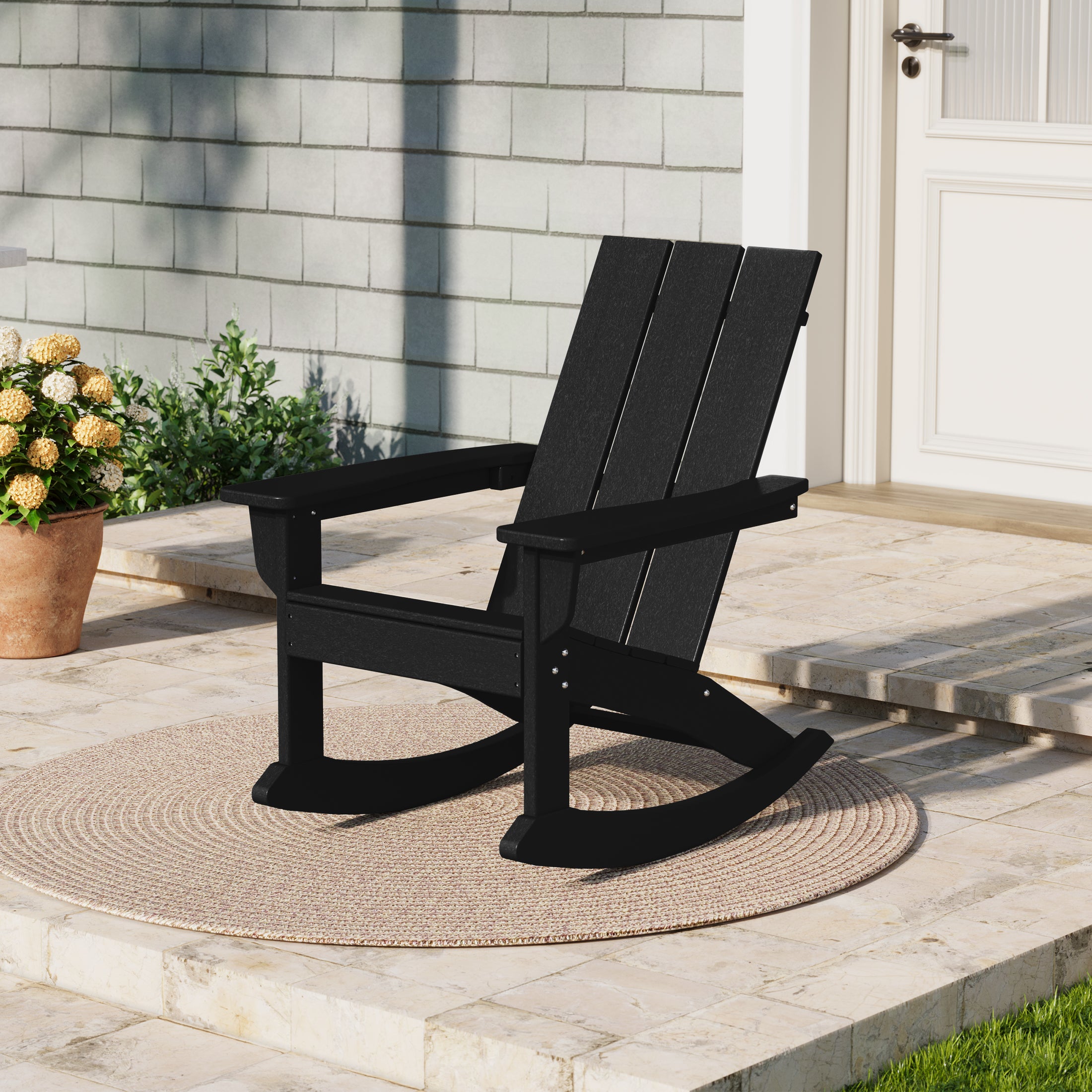 Palms Outdoor Patio Modern Adirondack Rocking Chair