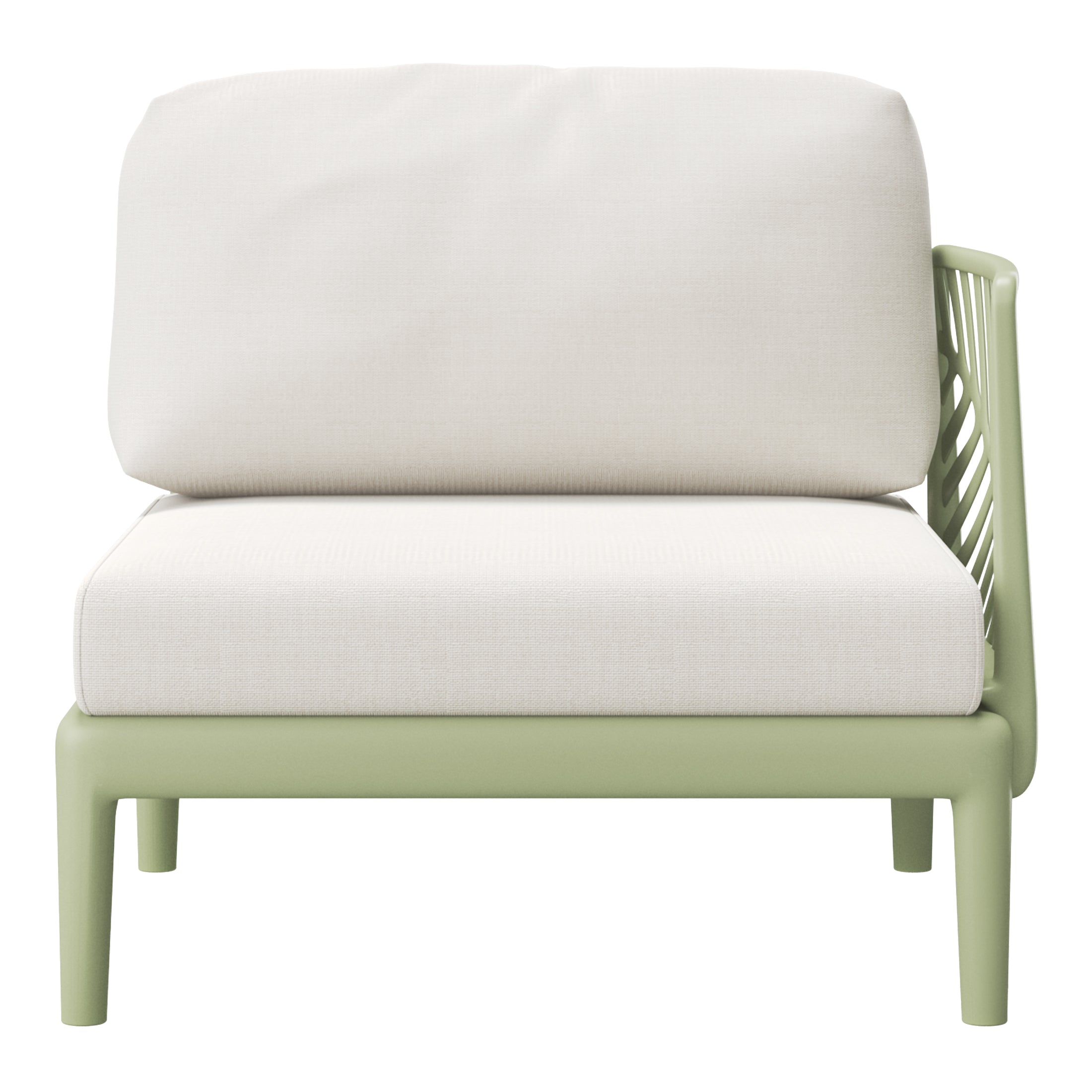 Sunshine Modern Outdoor Polypropylene Resin Right Arm Facing Deep Seating Sectional Chair