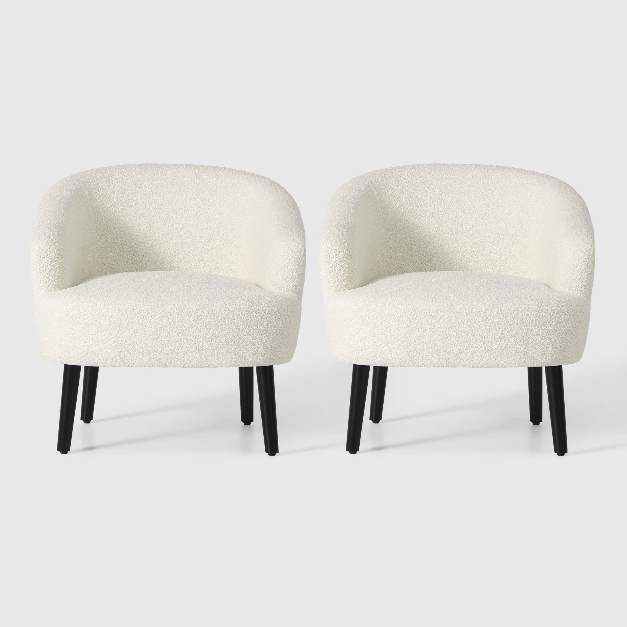 Celine 29" Wide Mid Century Modern Club Barrel Accent Armchair, Set of Two