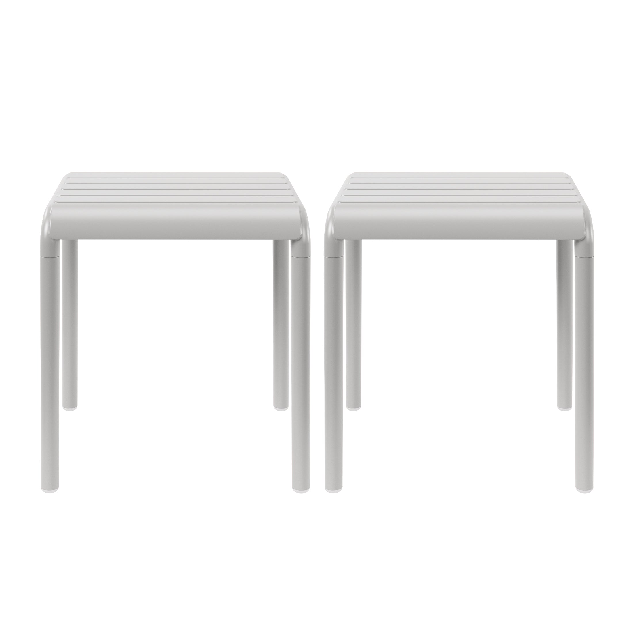 Sunshine Plastic Modern Outdoor Patio Accent Side Tables (Set of 2)