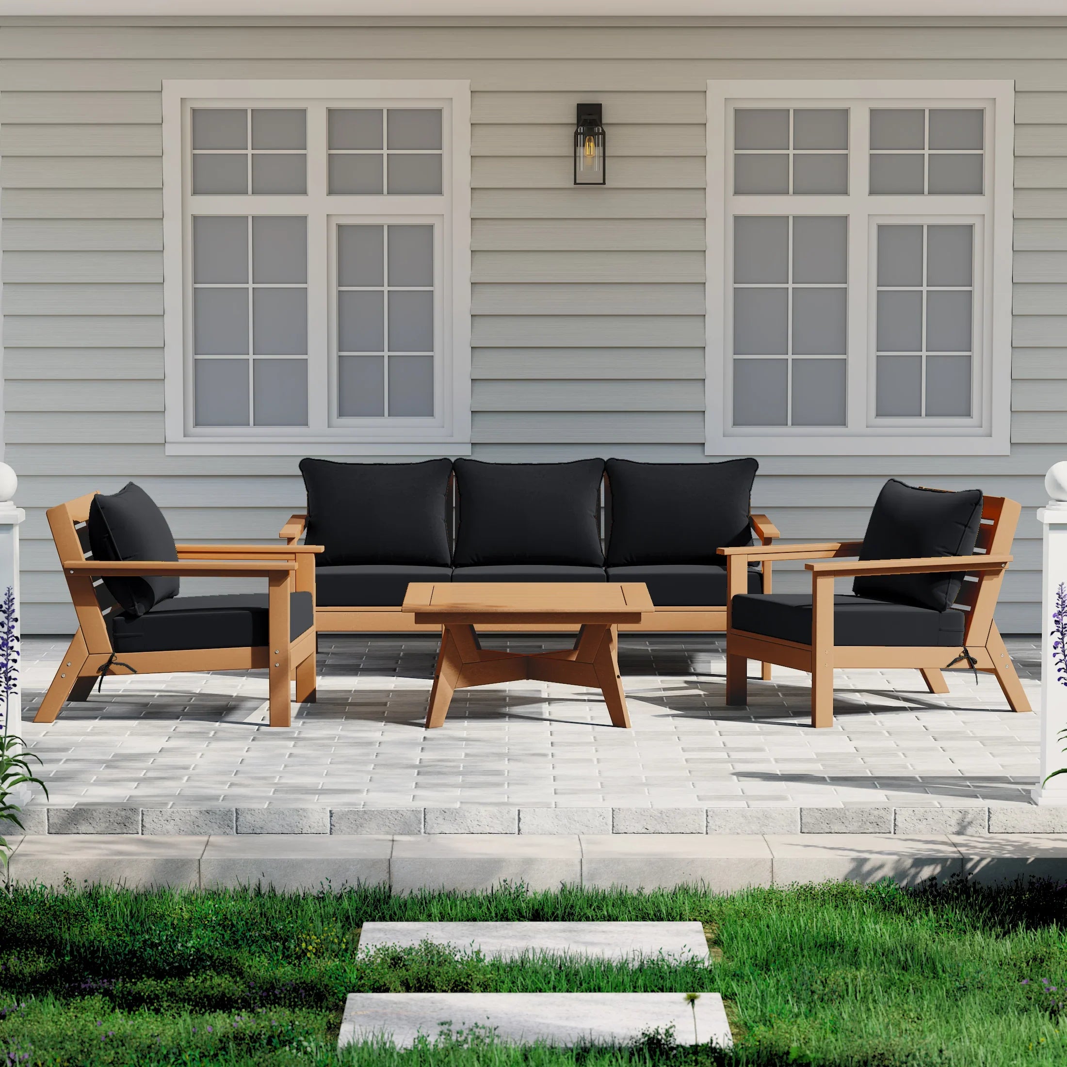 Portsmouth Outdoor 6-Piece Modular Sectional Patio Furniture Sofa Set