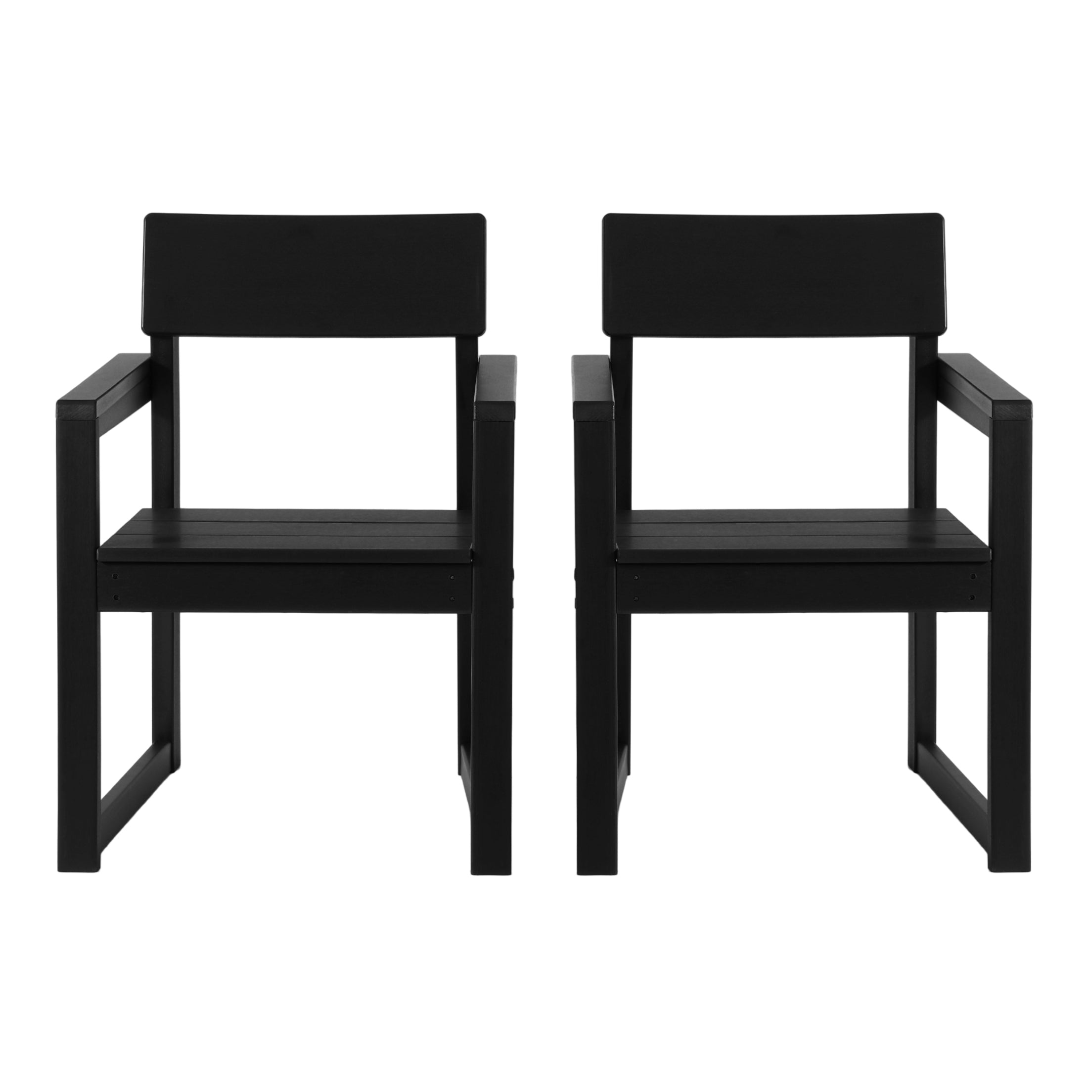 Cambria Modern HDPE Outdoor Patio Dining Arm Chairs (Set of 2)