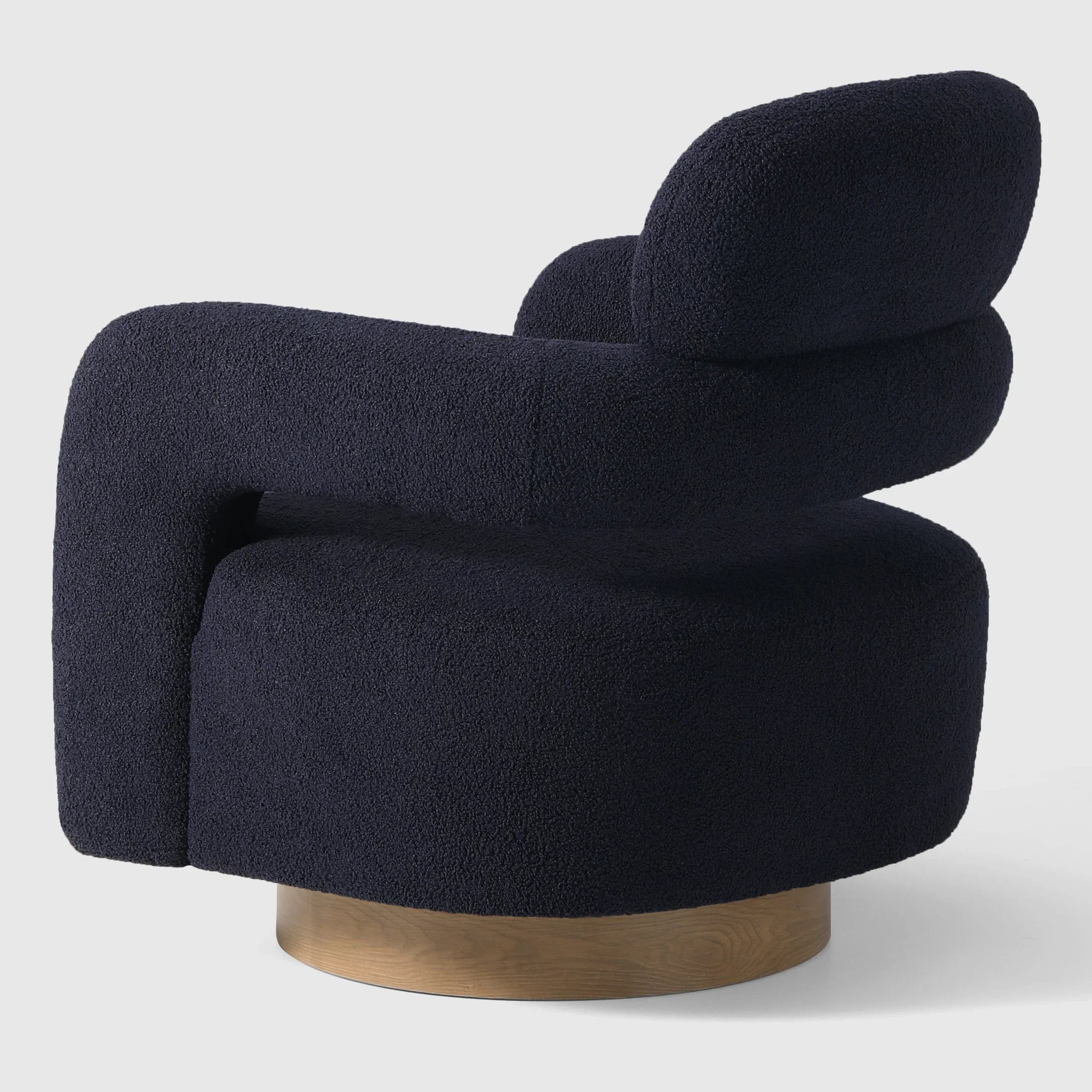 Celine Mid-Century Modern Sherpa Swivel Barrel Accent Chair
