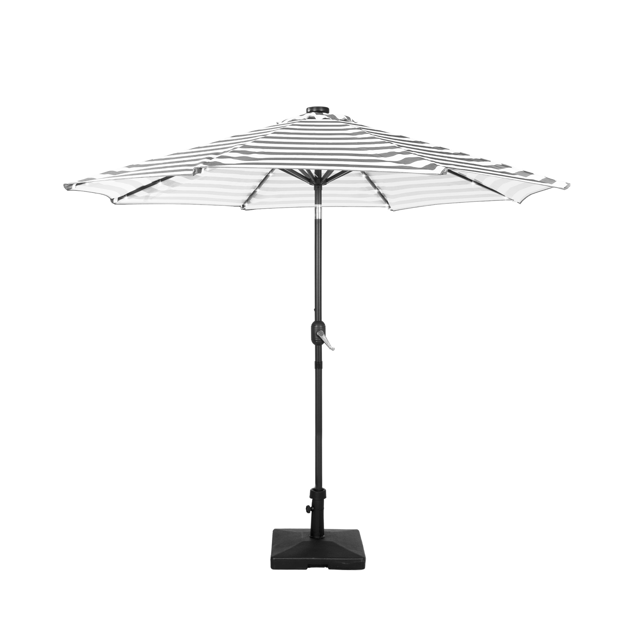 Westlake 9 ft. Patio Solar Power LED lights Market Umbrella with 50 lbs concrete weight base kit