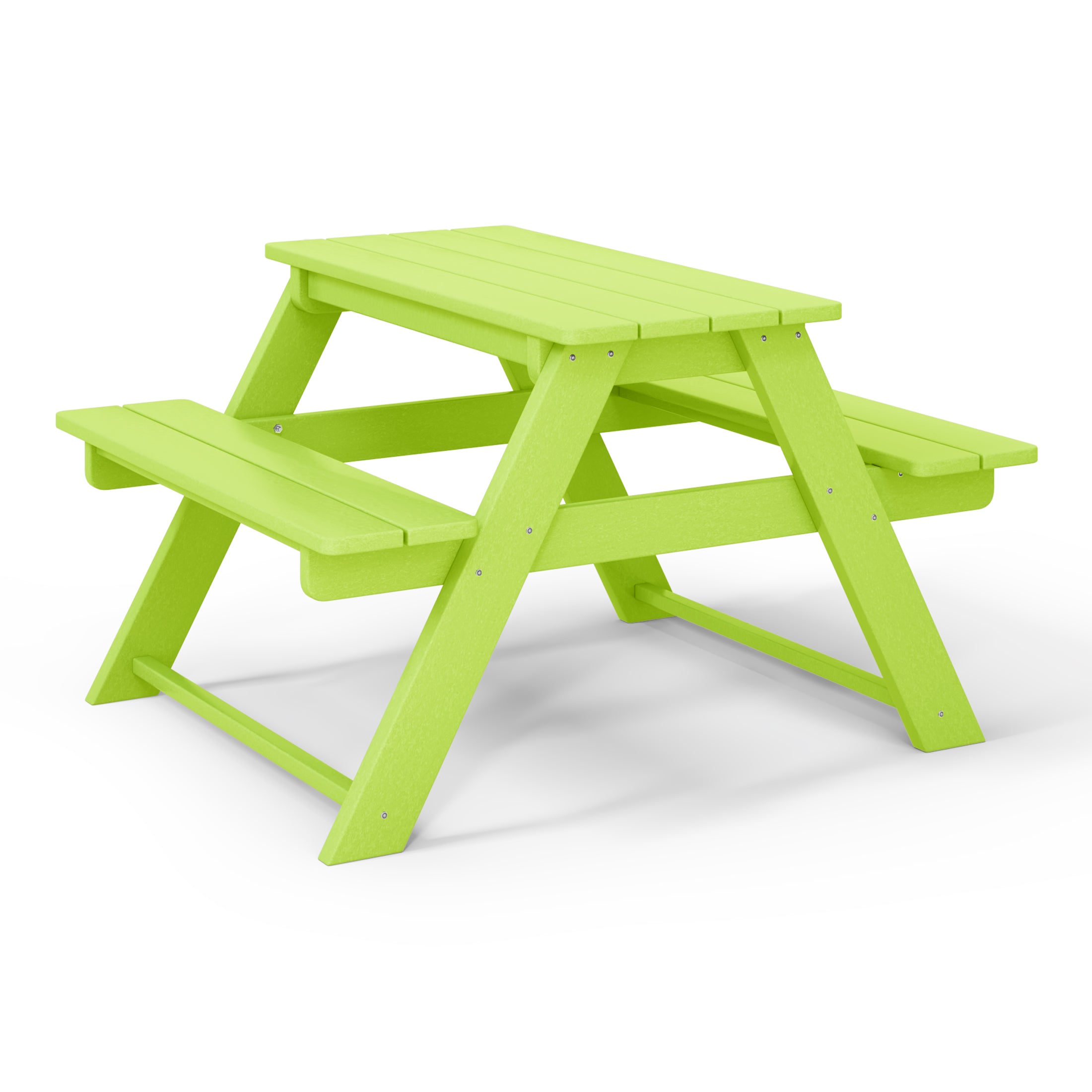 Paradise Outdoor Patio Kids HDPE Plastic Picnic Bench Table