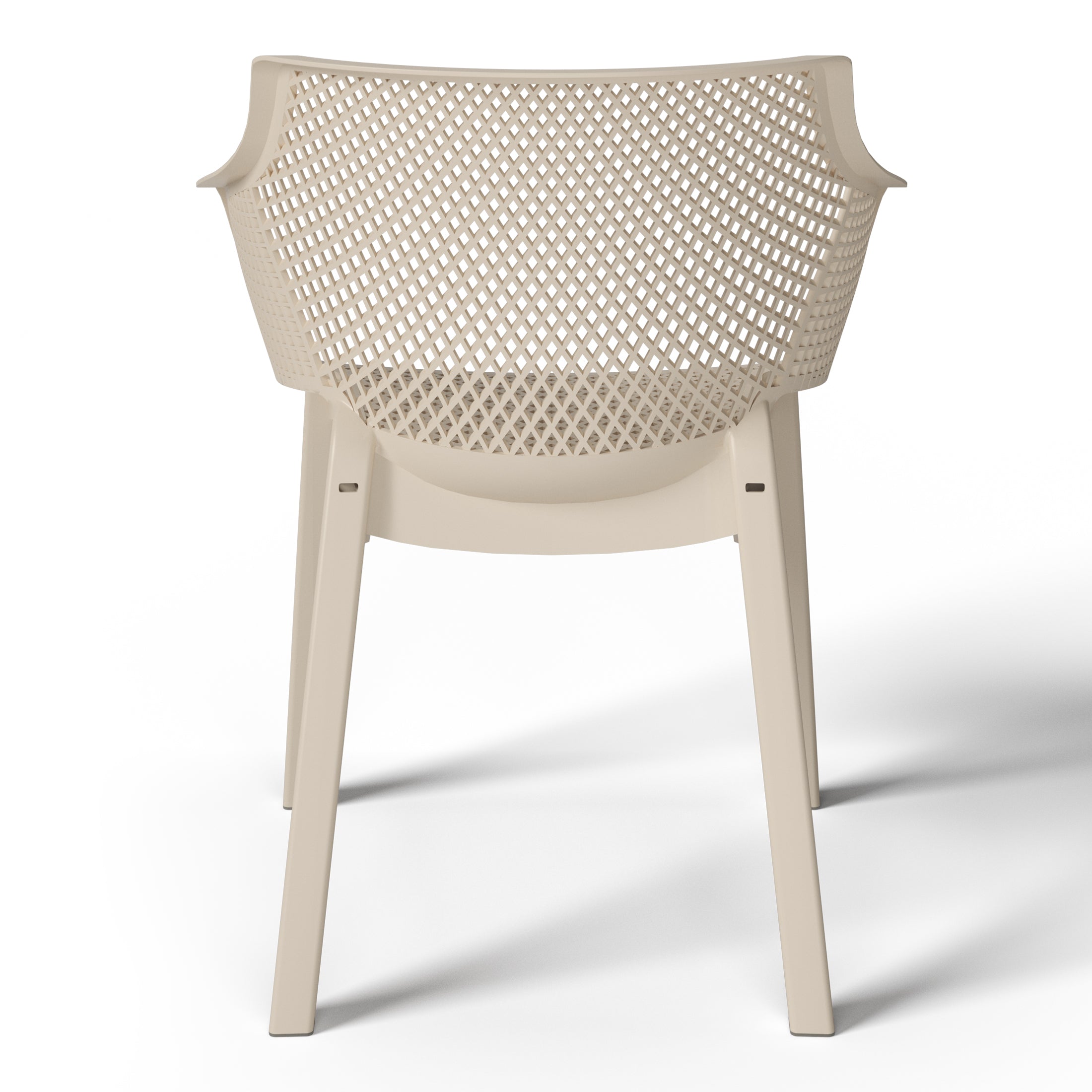Sunshine Outdoor Modern Stackable Plastic Resin Patio Dining Armchair (Set of 4)