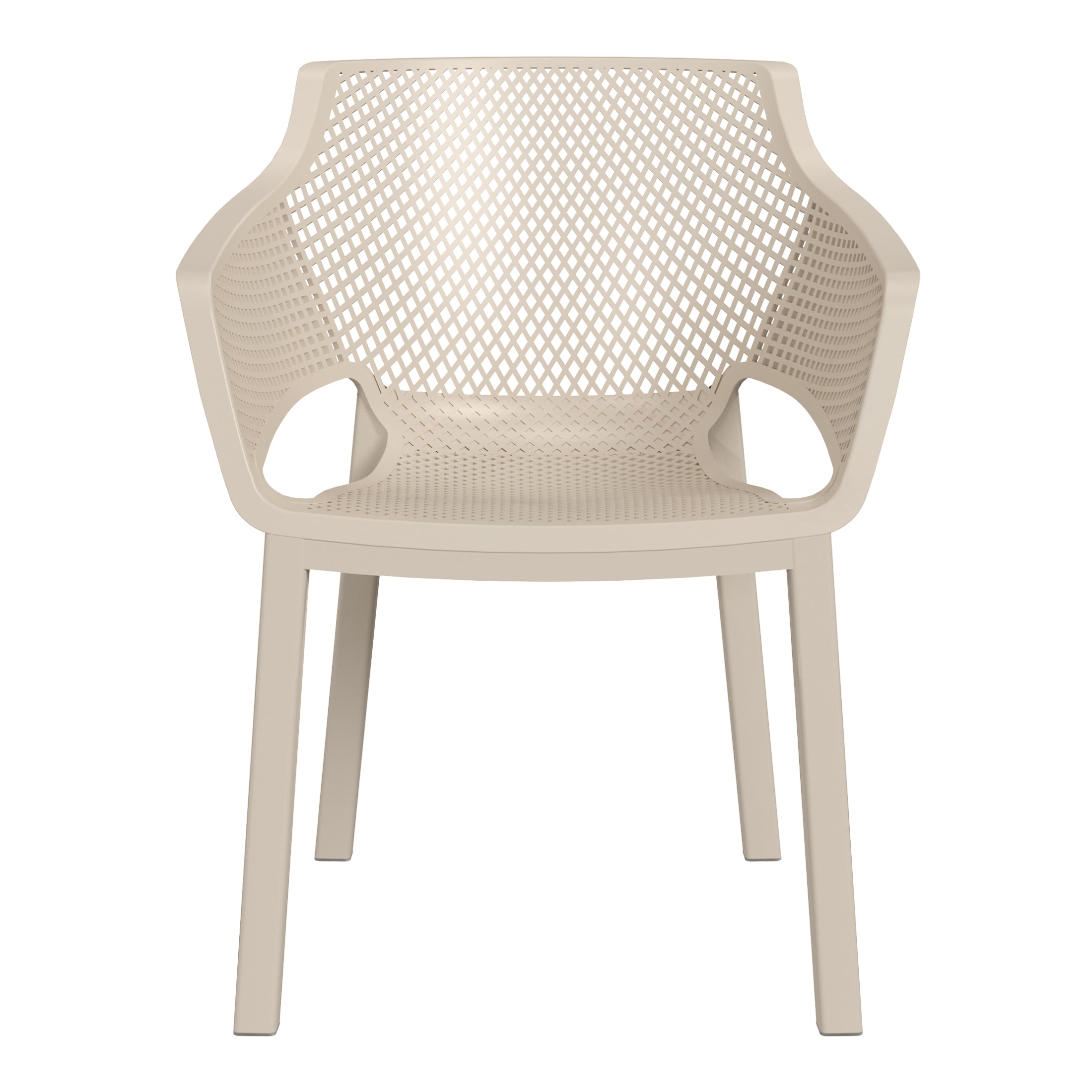 Sunshine Outdoor Modern Stackable Plastic Resin Patio Dining Armchair (Set of 4)
