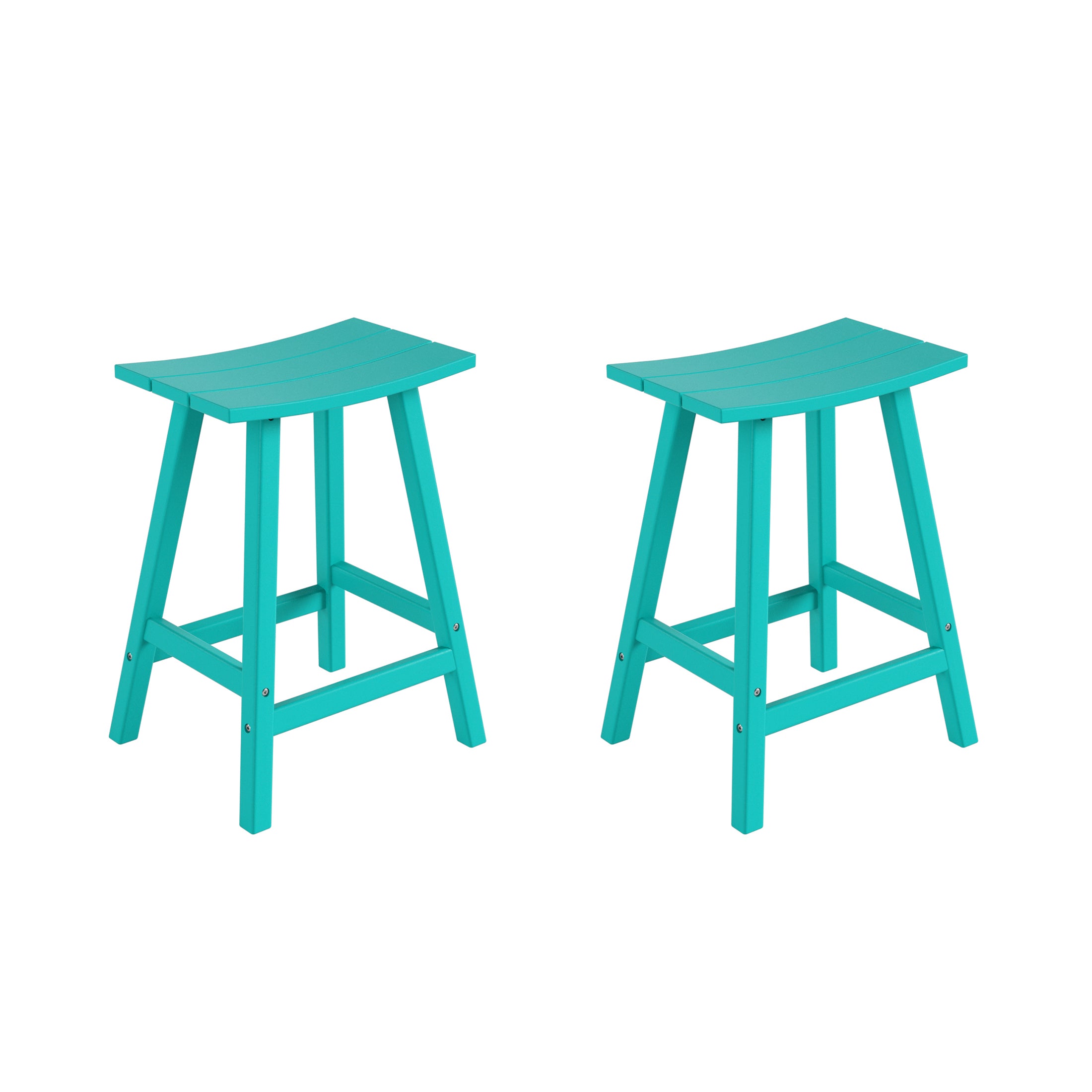 Paradise 24" HDPE Outdoor Patio Counter Height Bar Stools (Set of 2)