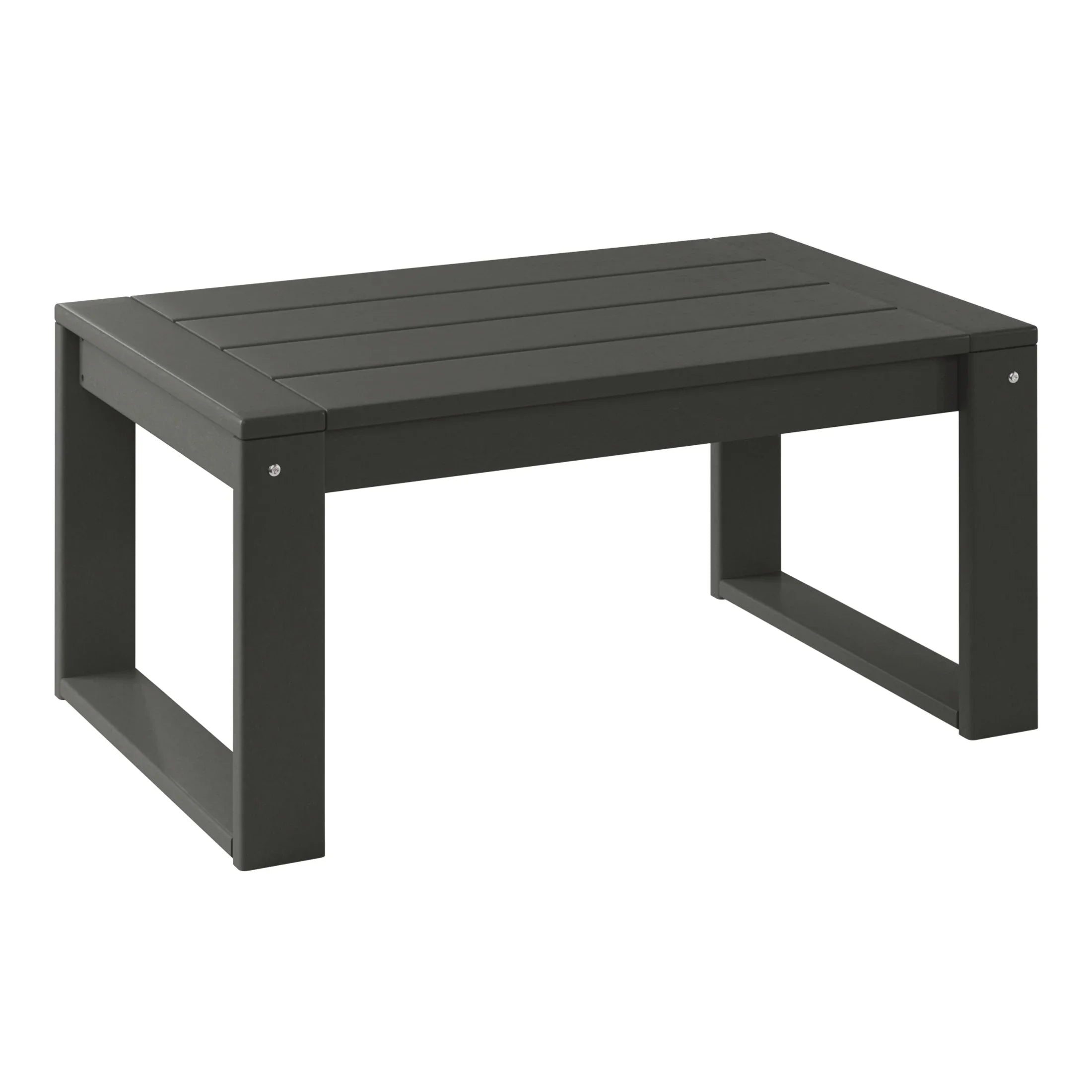 Rockaway 8-Piece Modern HDPE Outdoor Patio Furniture Conversation Set with Coffee Table and Ottomans