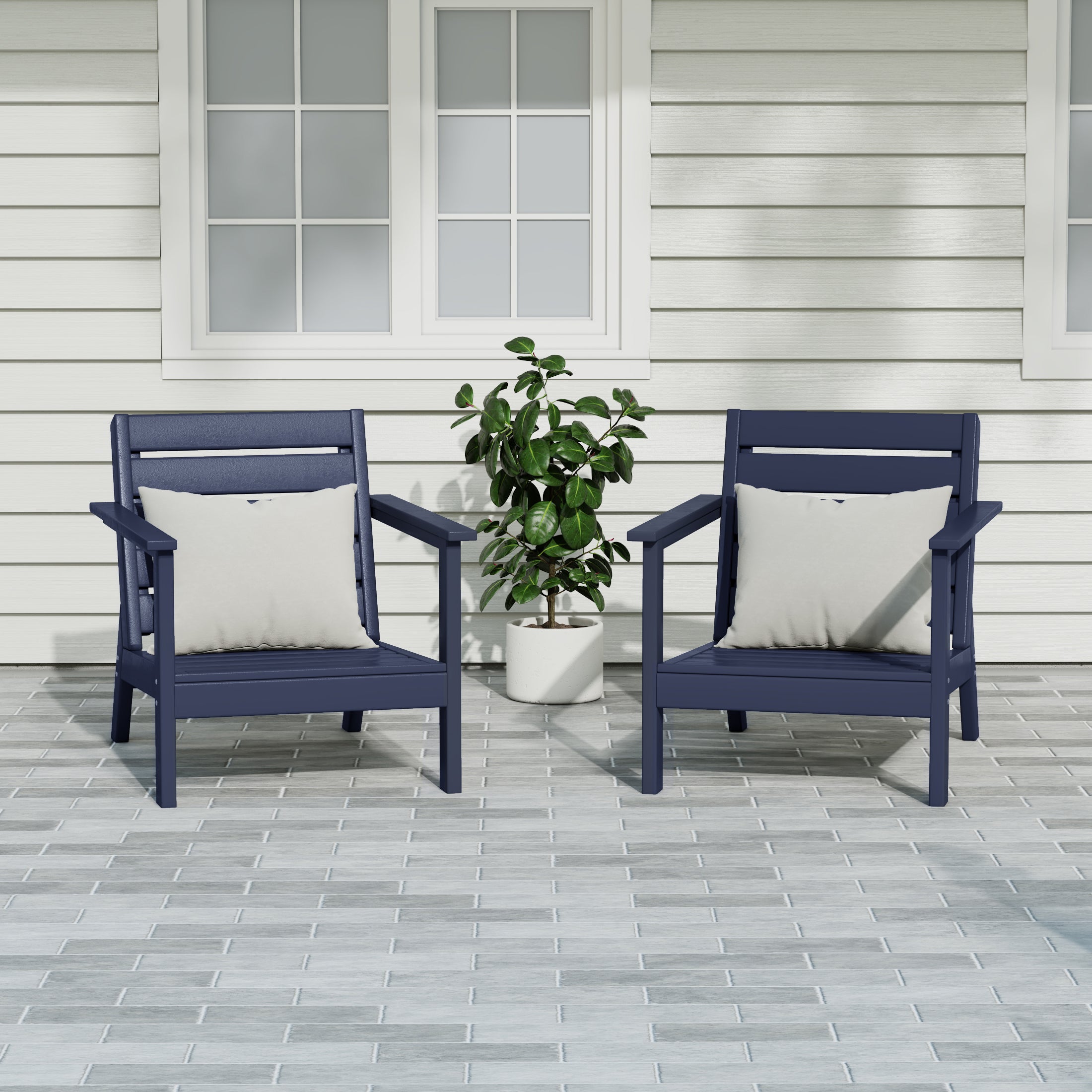 Portsmouth Outdoor Patio HDPE Deep Seating Armchair (Set of 2)