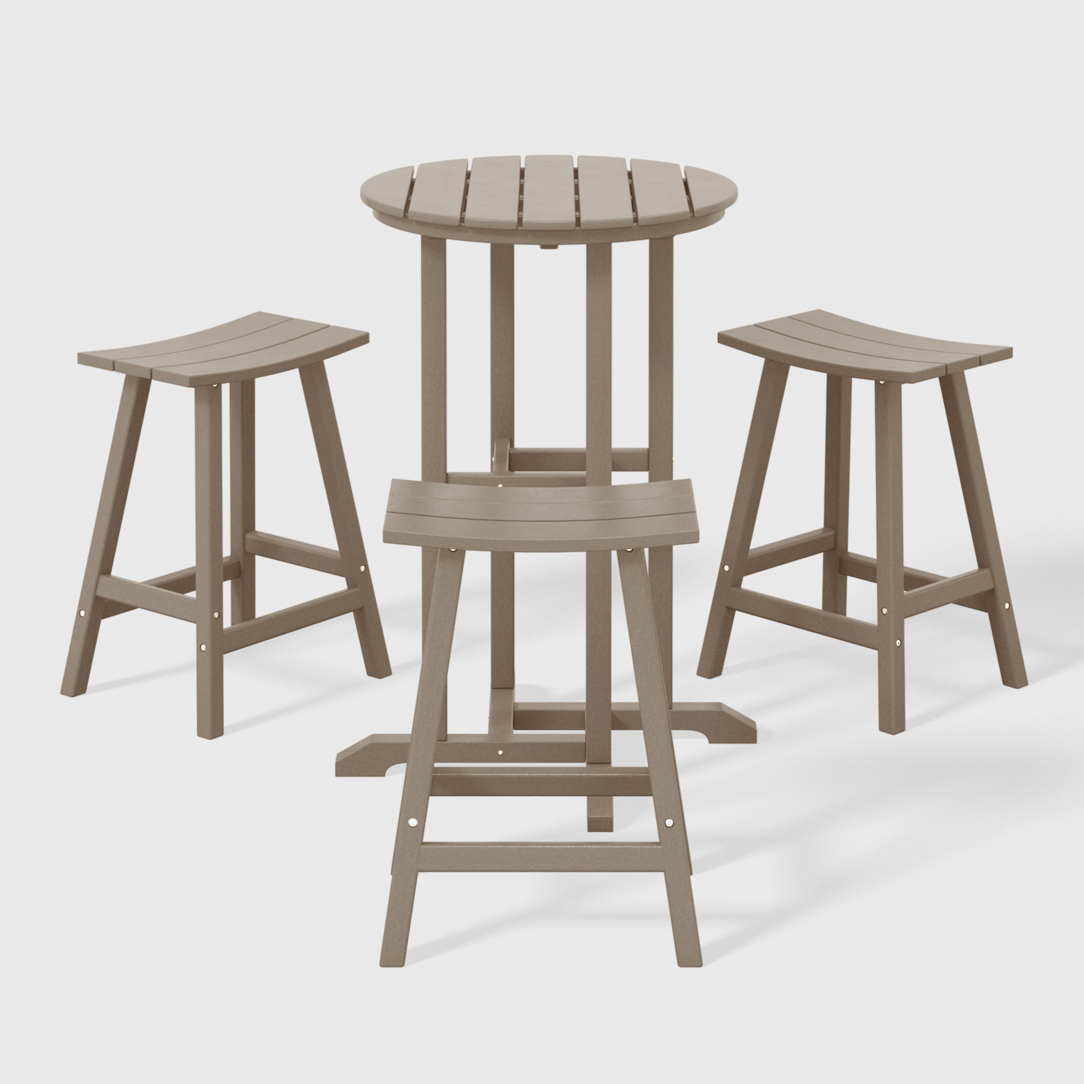 Paradise Outdoor Patio Counter Height Bar Stools Bistro Bar Table 4-Piece Set