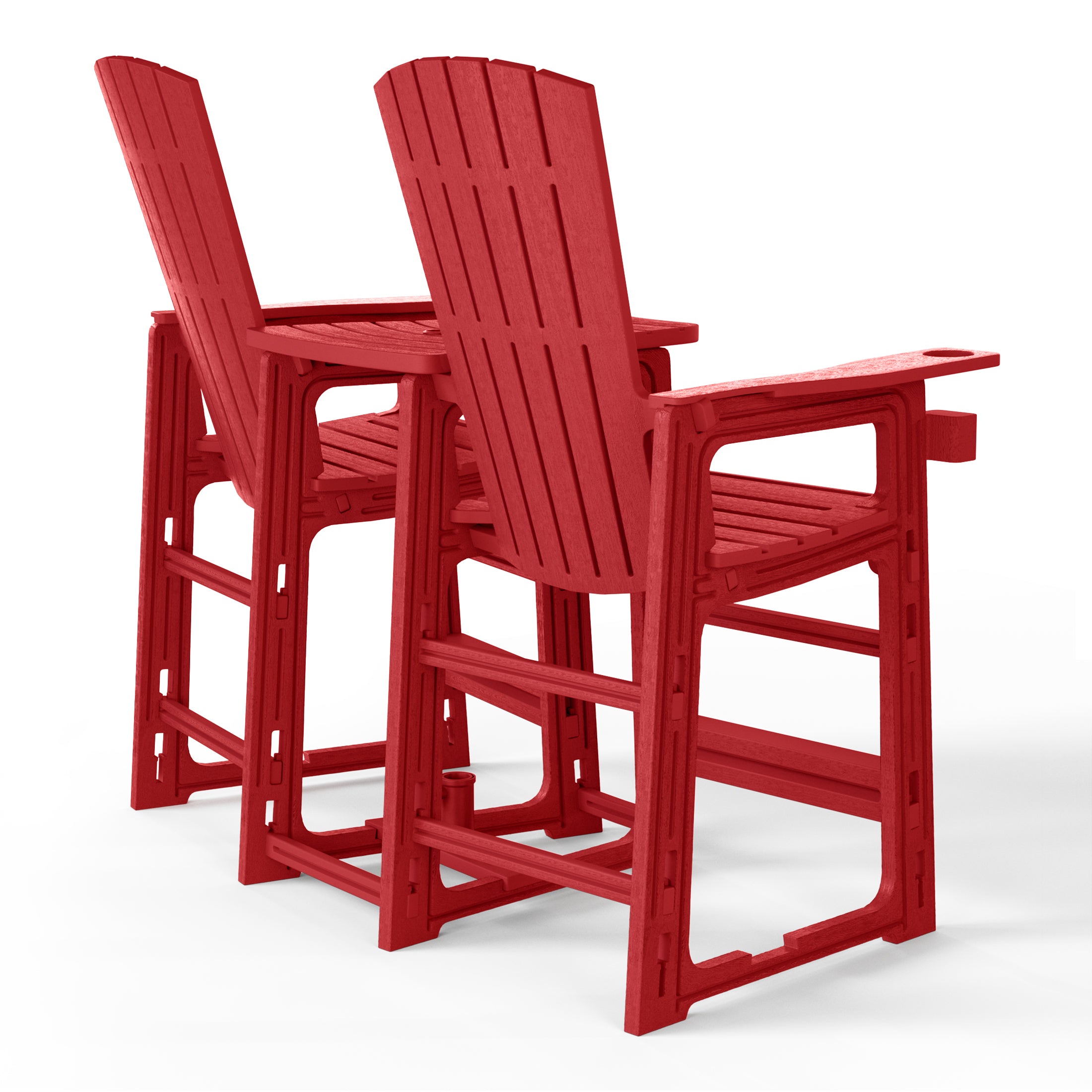 Cayman Outdoor Tall Adirondack Chairs With Connecting Table Tray (Set of 2)