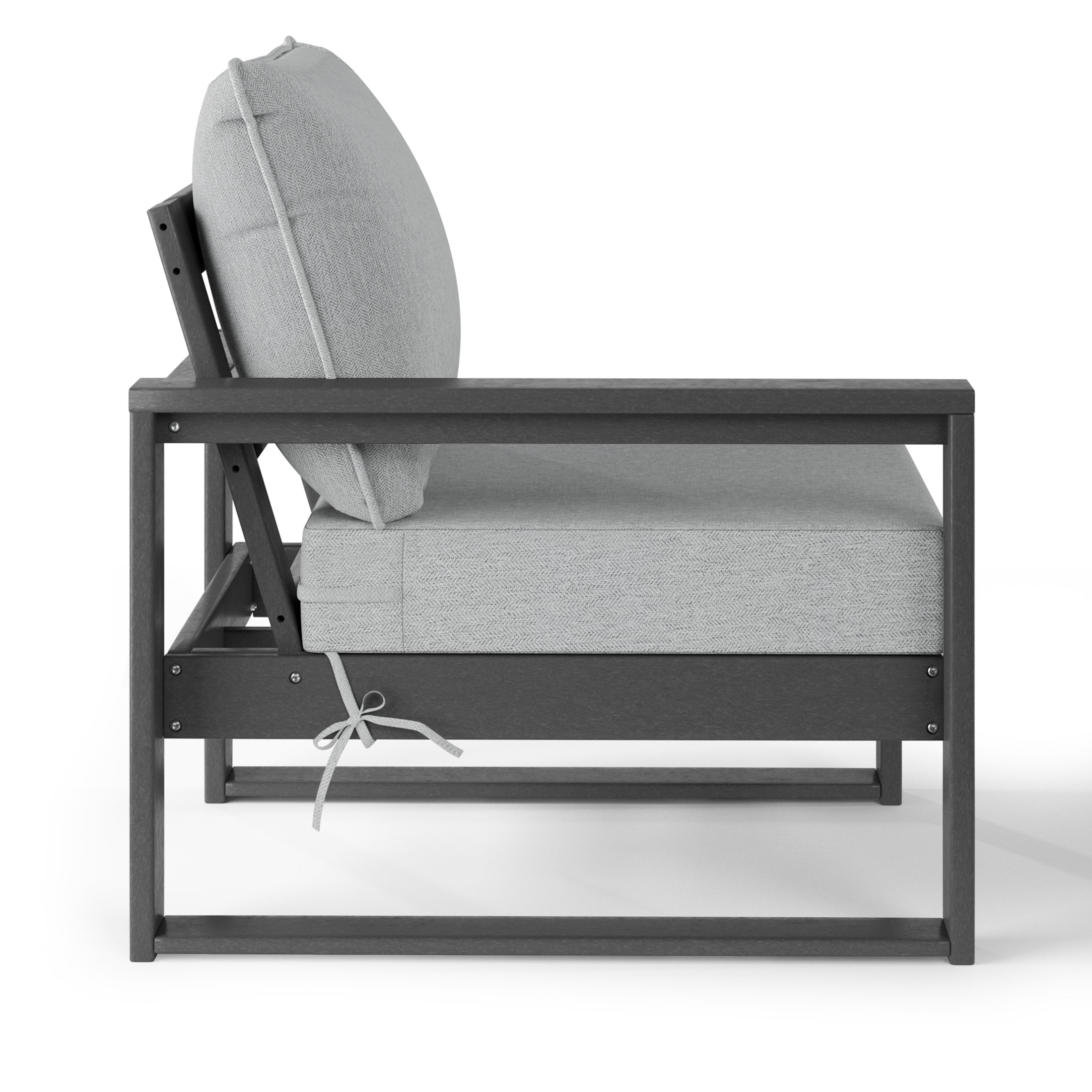 Rockaway Outdoor HDPE Left Arm Sectional Patio Corner Club Chair with Patio Cushions