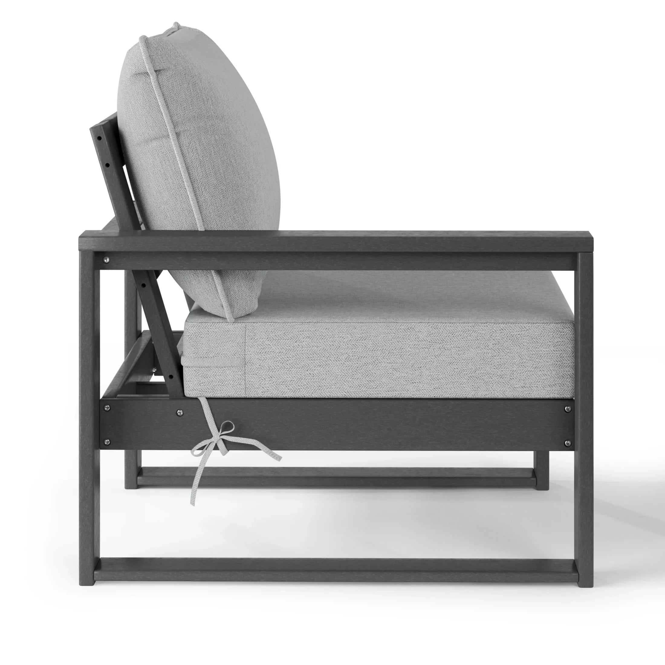 Rockaway Outdoor HDPE Left Arm Sectional Patio Corner Club Chair with Patio Cushions