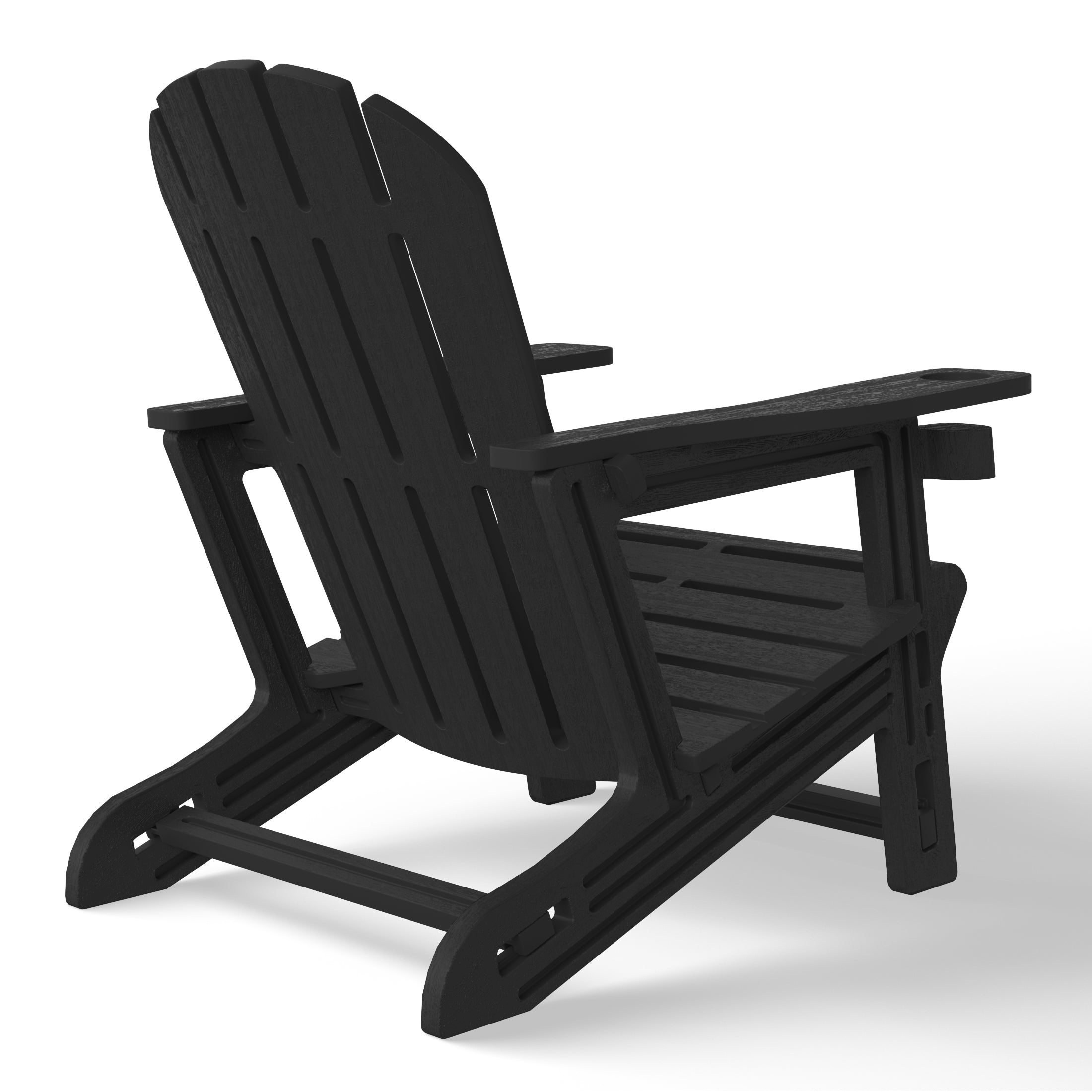 Cayman Tool-Free Assembly Outdoor Patio HDPE Plastic Adirondack Chair with Cup Holder (Set of 2)