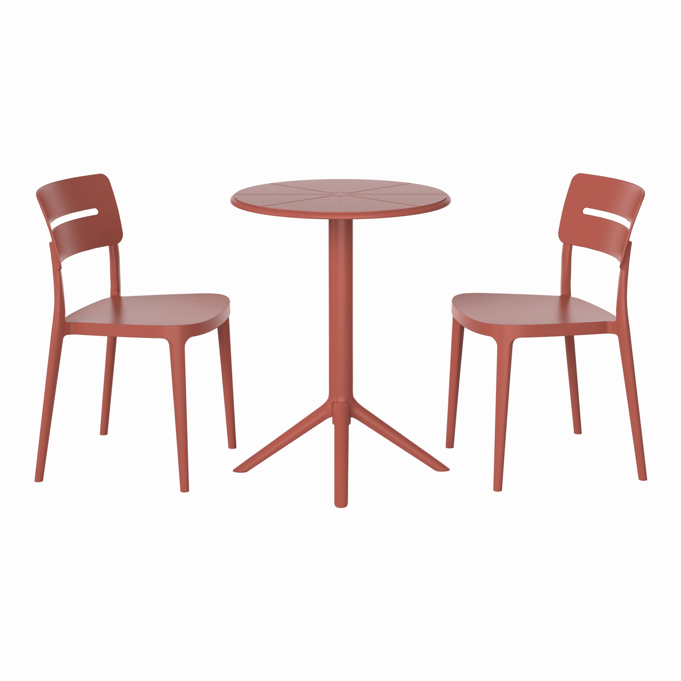 Sunshine 3-Piece Outdoor Resin Patio Bistro Set with Stackable Patio Dining Chairs