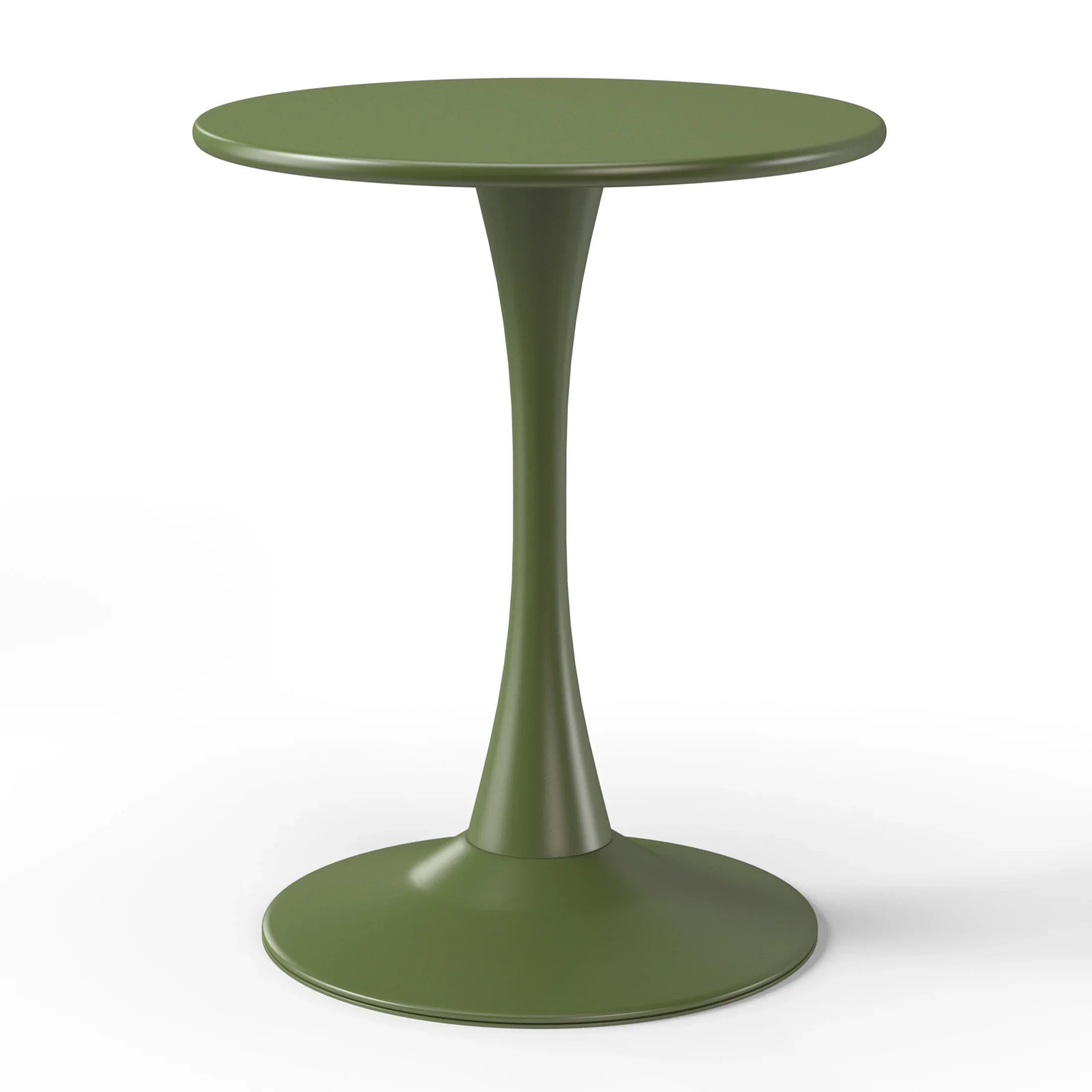Sunshine 3-Piece Round Metal Bistro Dining Table Set And Stackable Resin Patio Dining Arm Chairs
