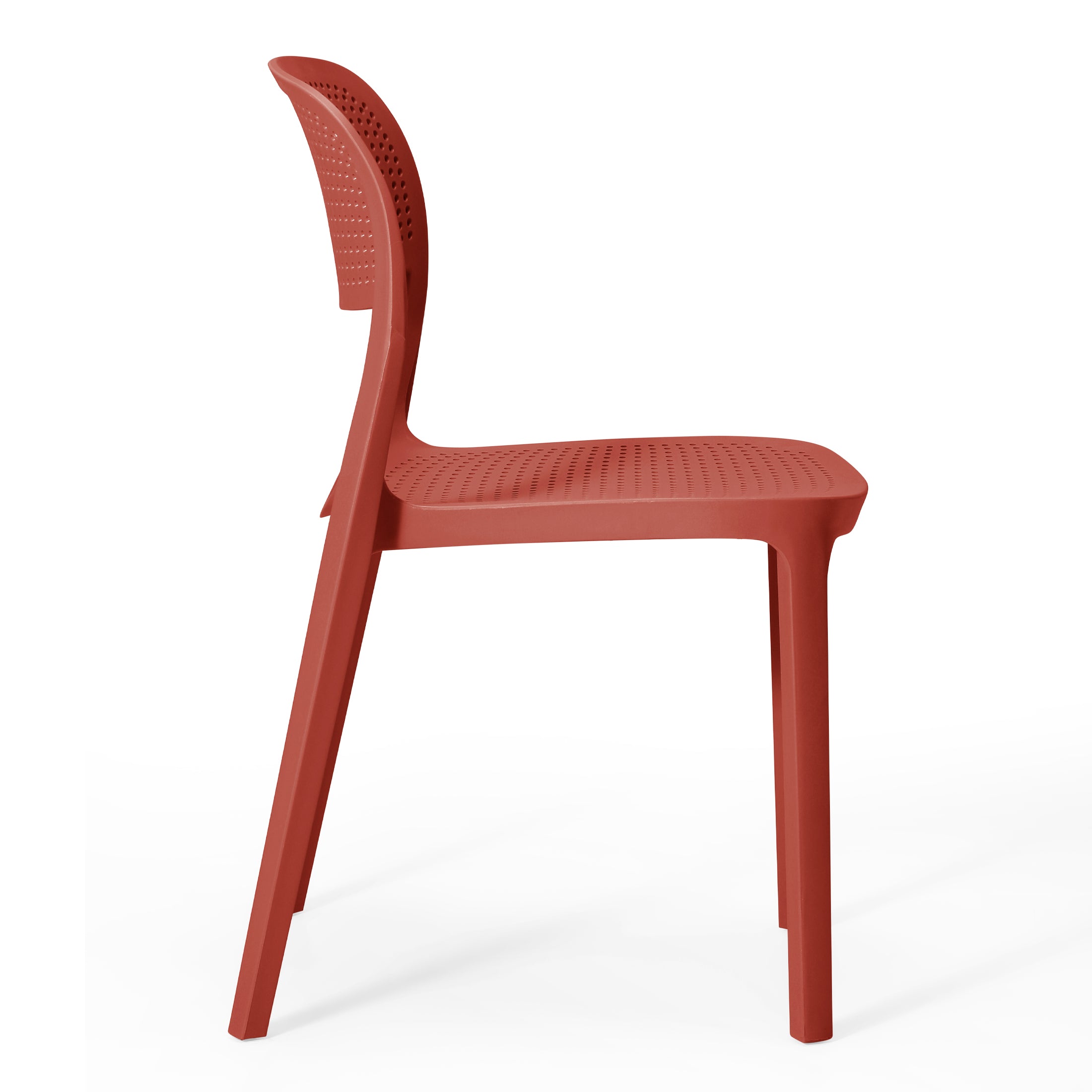 Sunshine 3-Piece Round Metal Bistro Dining Table Set And Stackable Resin Patio Dining Side Chairs