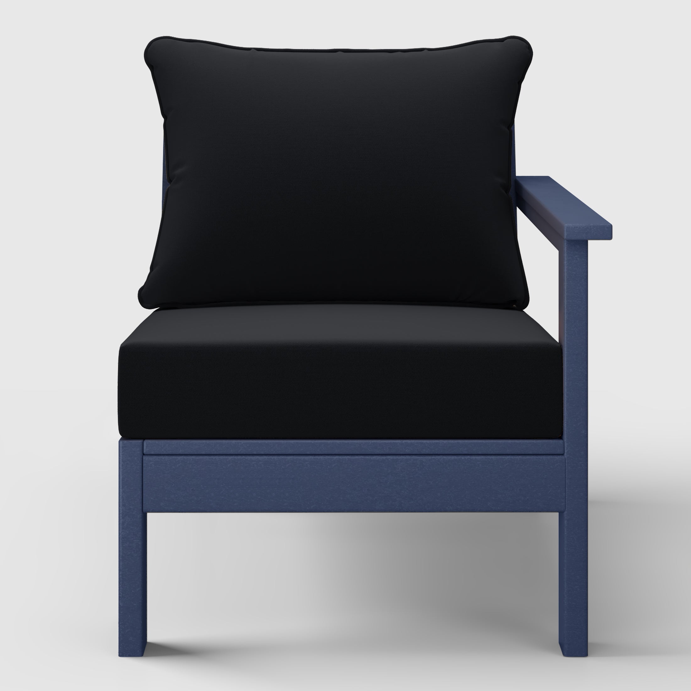 Portsmouth Outdoor Patio HDPE Right Arm Sectional Corner Club Chair with Patio Cushions