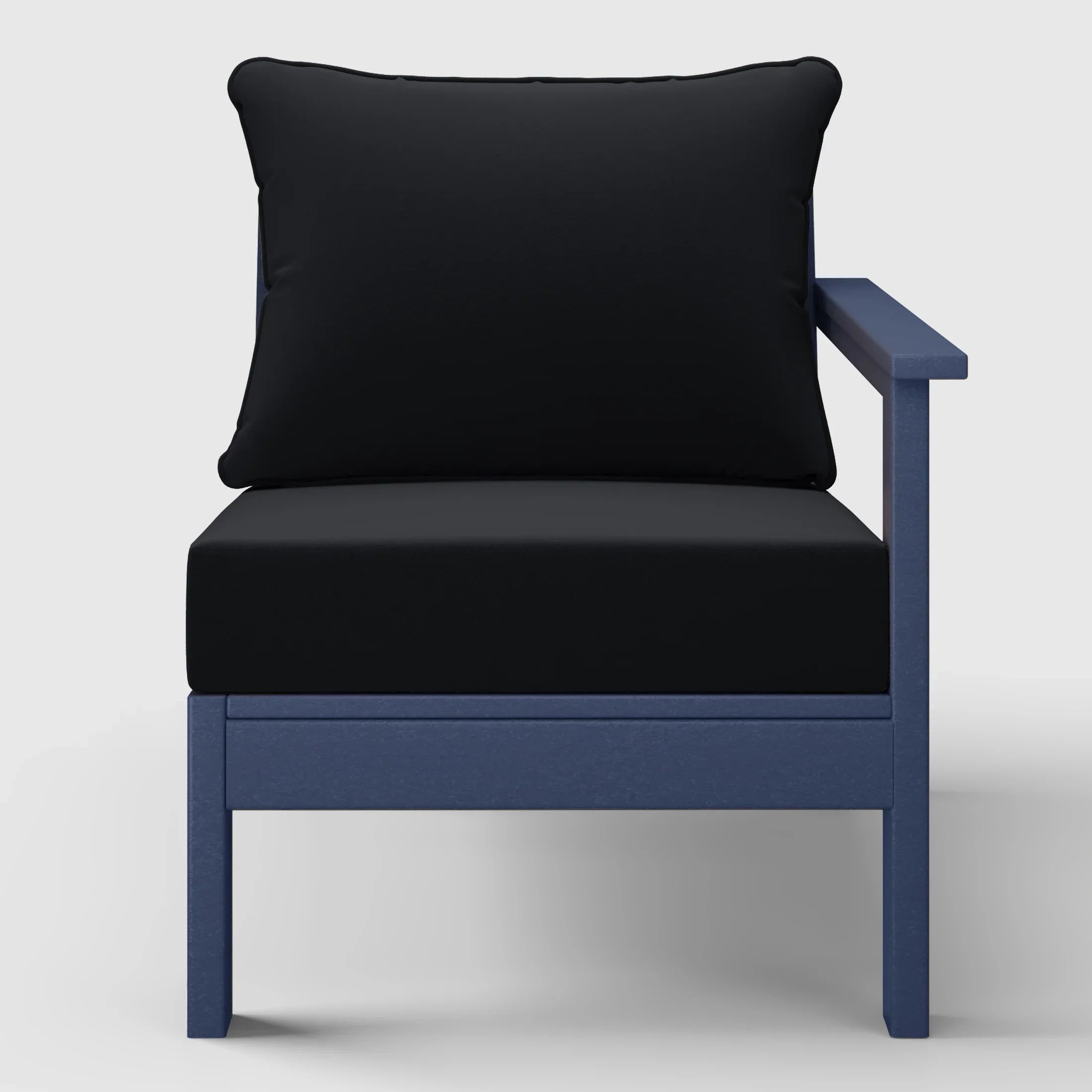Portsmouth Outdoor Patio HDPE Right Arm Sectional Corner Club Chair with Patio Cushions