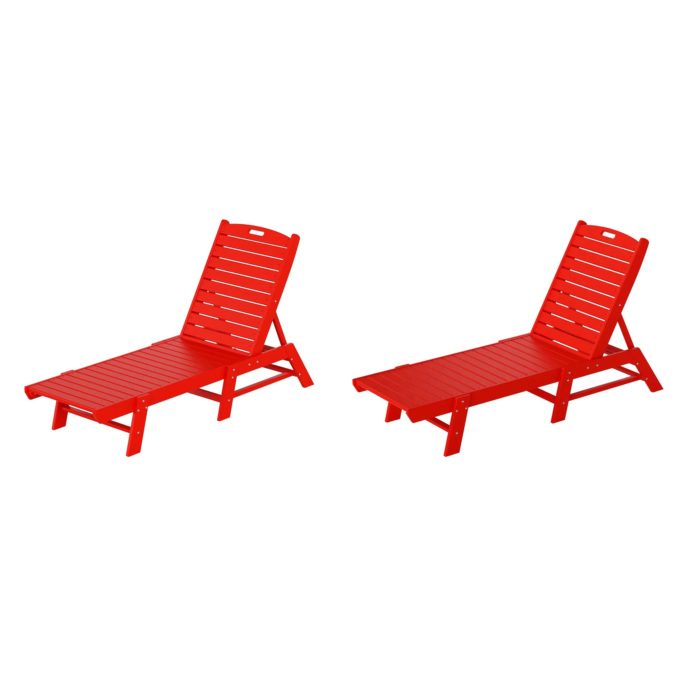Paradise Poly Reclining Outdoor Patio Chaise Lounge Chair Adjustable (Set of 2)