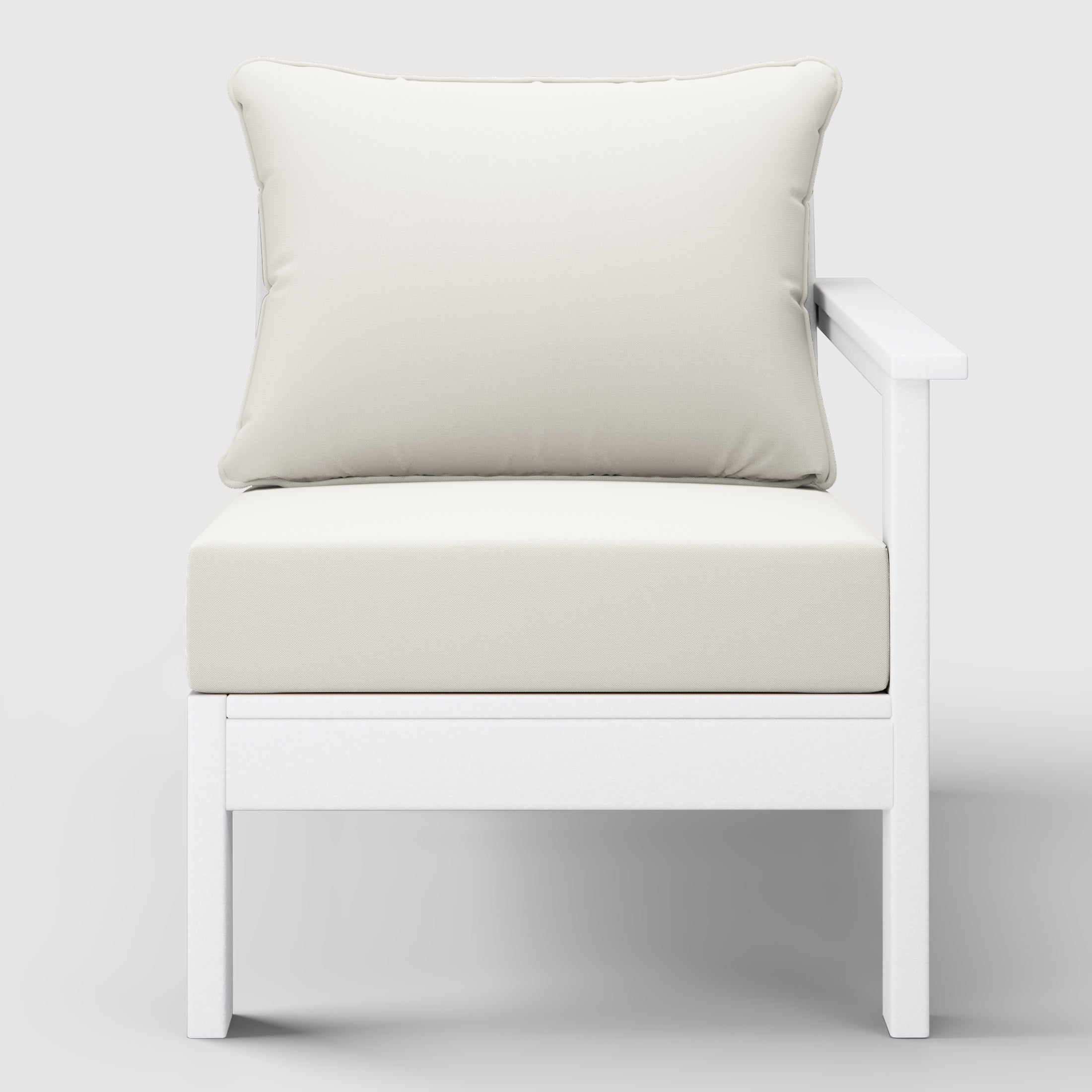 Portsmouth Outdoor Patio HDPE Right Arm Sectional Corner Club Chair with Patio Cushions