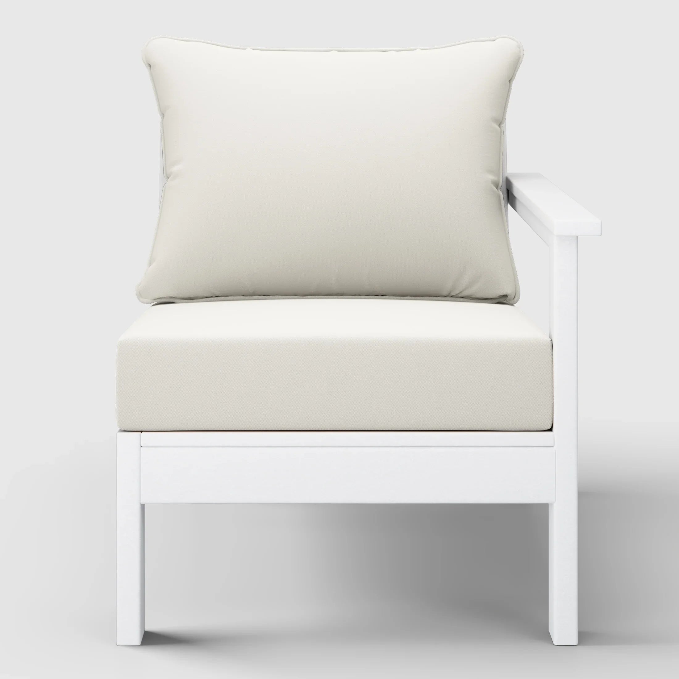 Portsmouth Outdoor Patio HDPE Right Arm Sectional Corner Club Chair with Patio Cushions