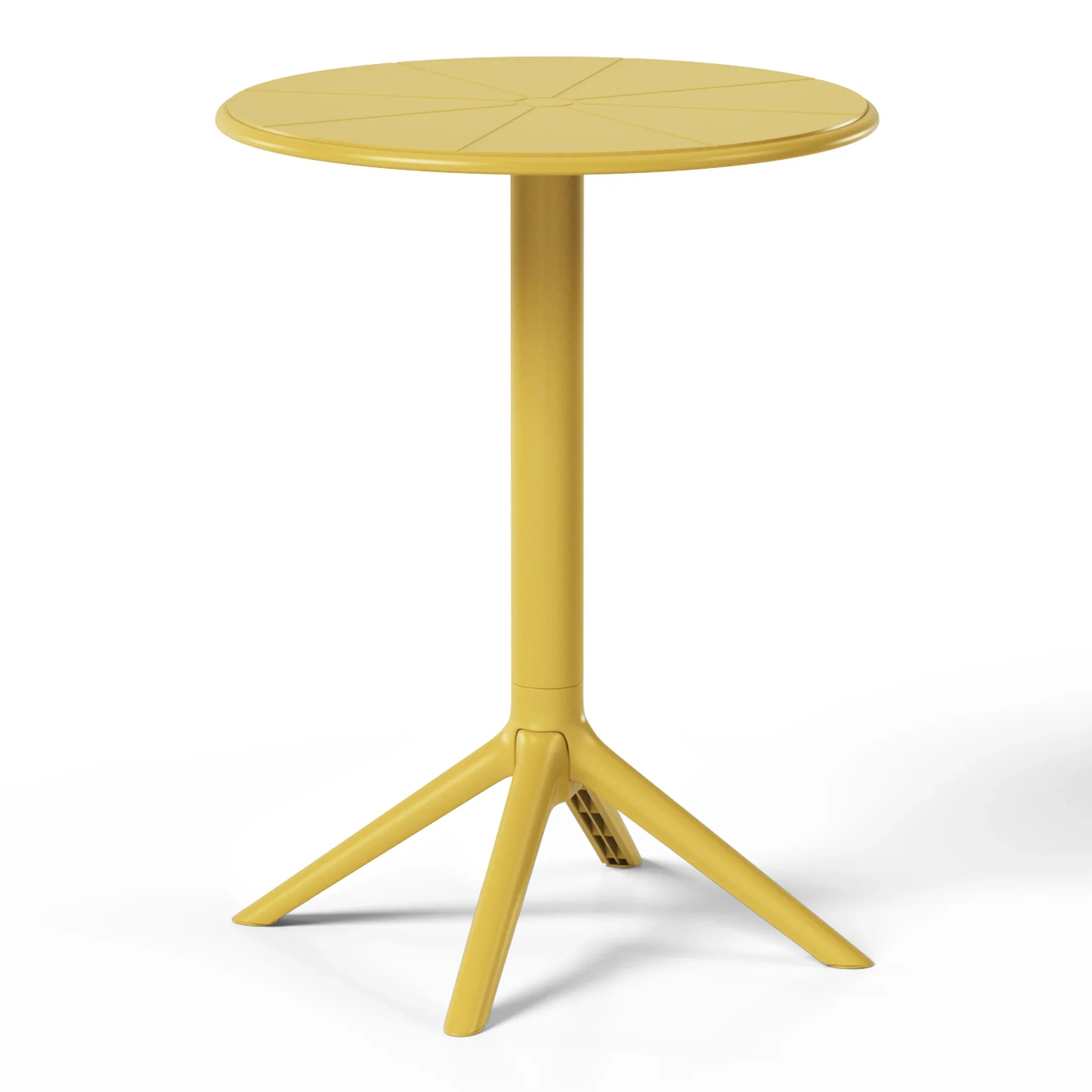 Sunshine 23.5" Outdoor Polypropylene Resin Round Patio Bistro Dining Table for 2