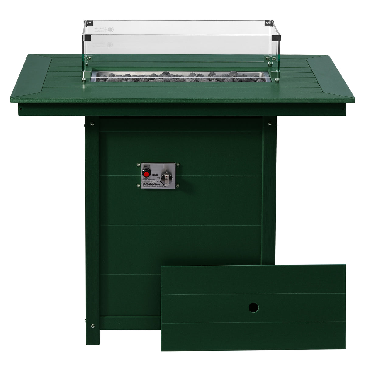Sol 46" Modern Outdoor Patio Gas Propane Rectangle Fire Pit Table