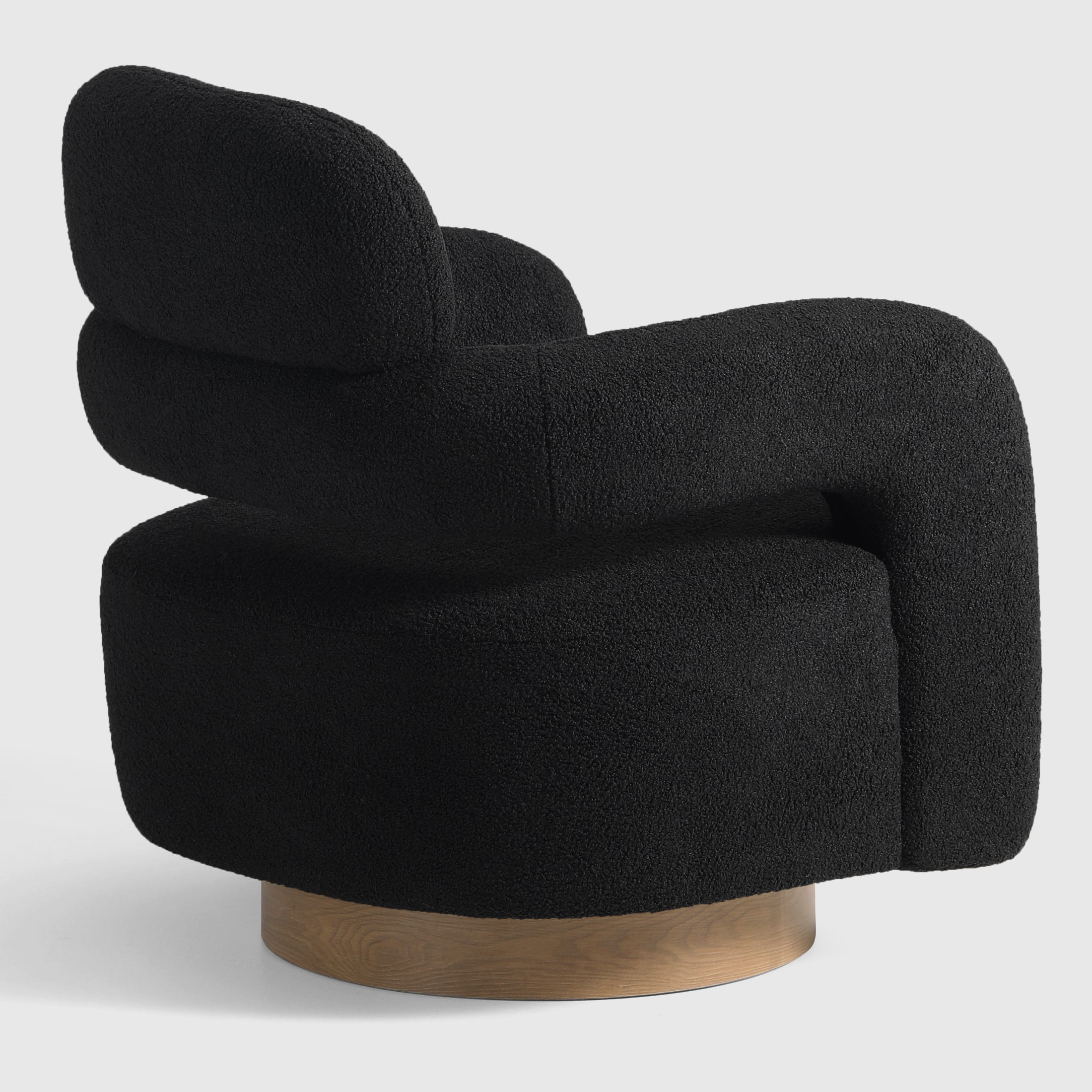 Celine Mid-Century Modern Sherpa Swivel Barrel Accent Chair