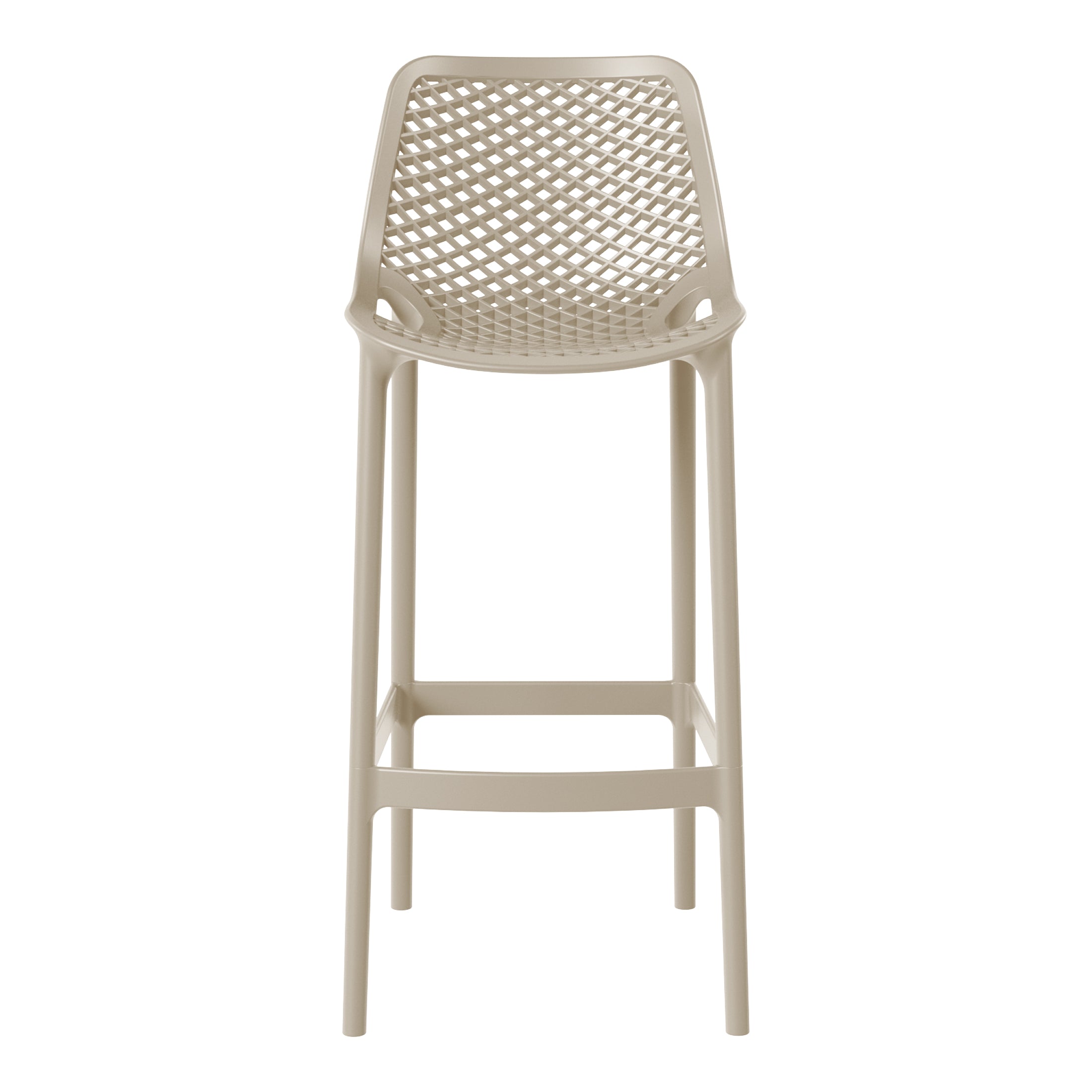 Sunshine 41.75" Outdoor Modern Polypropylene Plastic Patio Bar Height Stools (Set of 2)