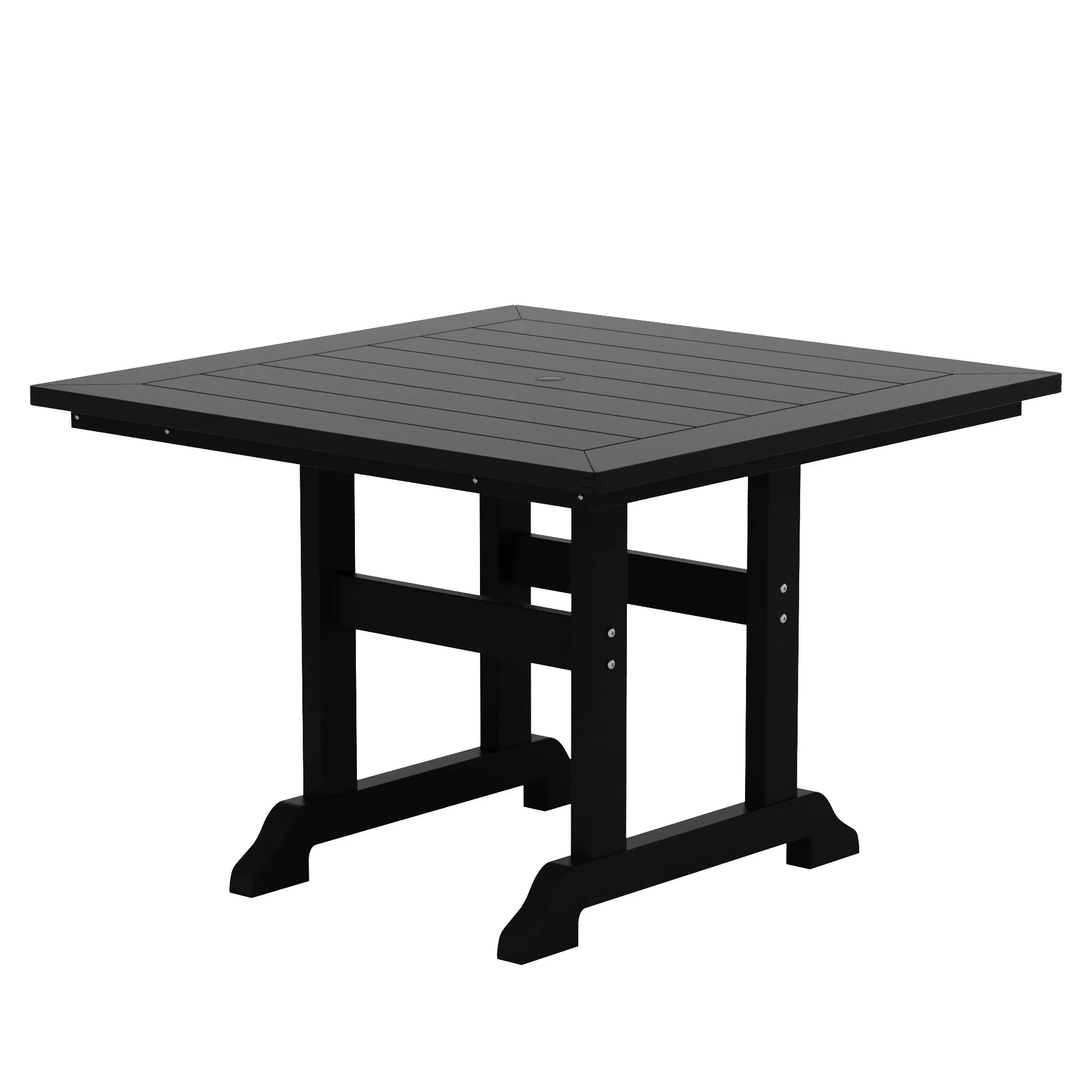 Paradise 5-Piece HDPE Square Patio Dining Table Set with Foldable Chairs