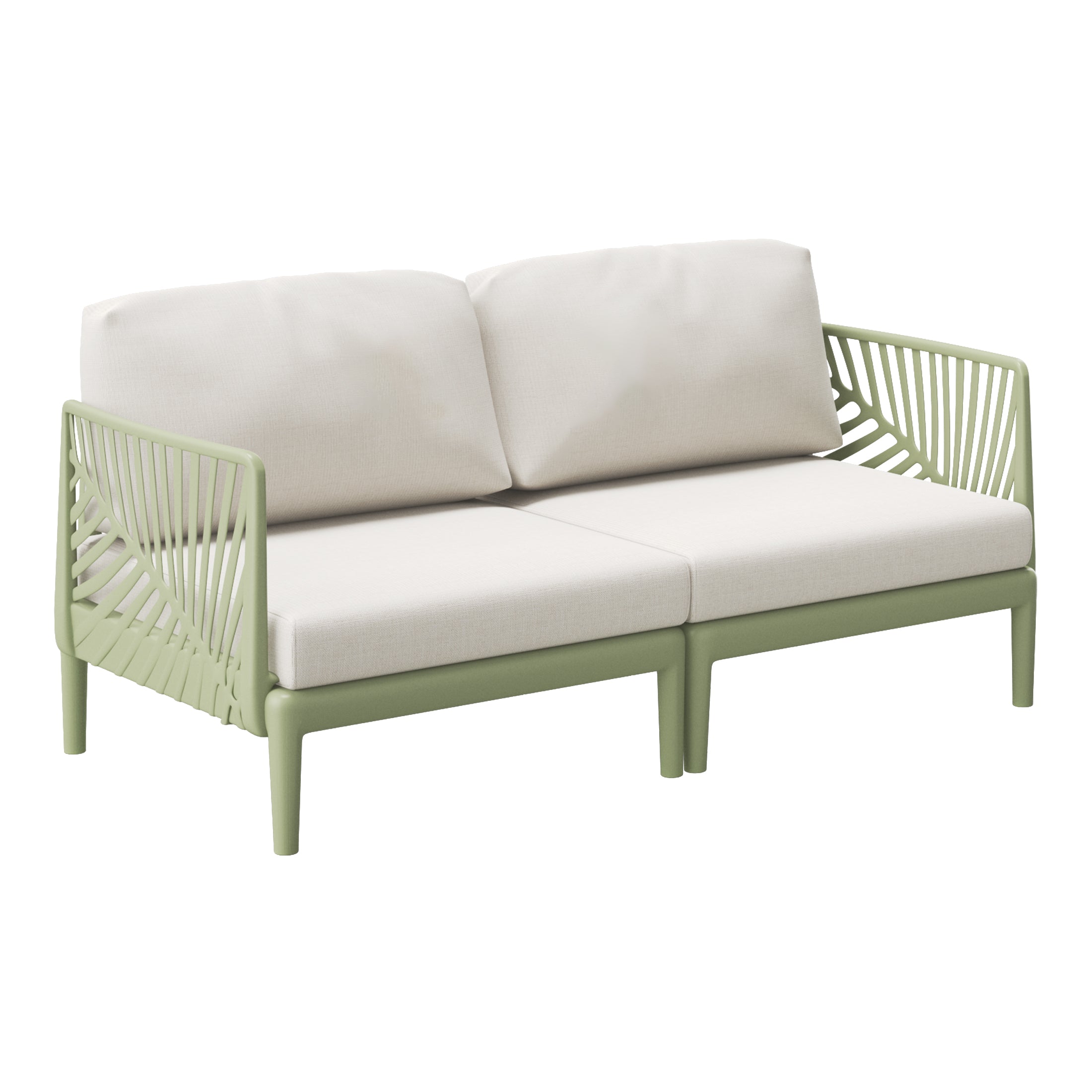 Sunshine Modern Outdoor Polypropylene Resin Deep Seating Patio Loveseat