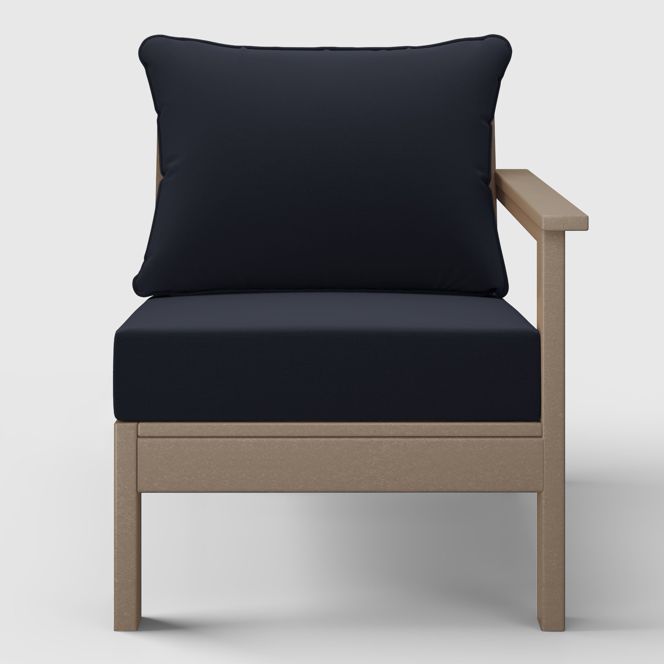 Portsmouth Outdoor Patio HDPE Right Arm Sectional Corner Club Chair with Patio Cushions