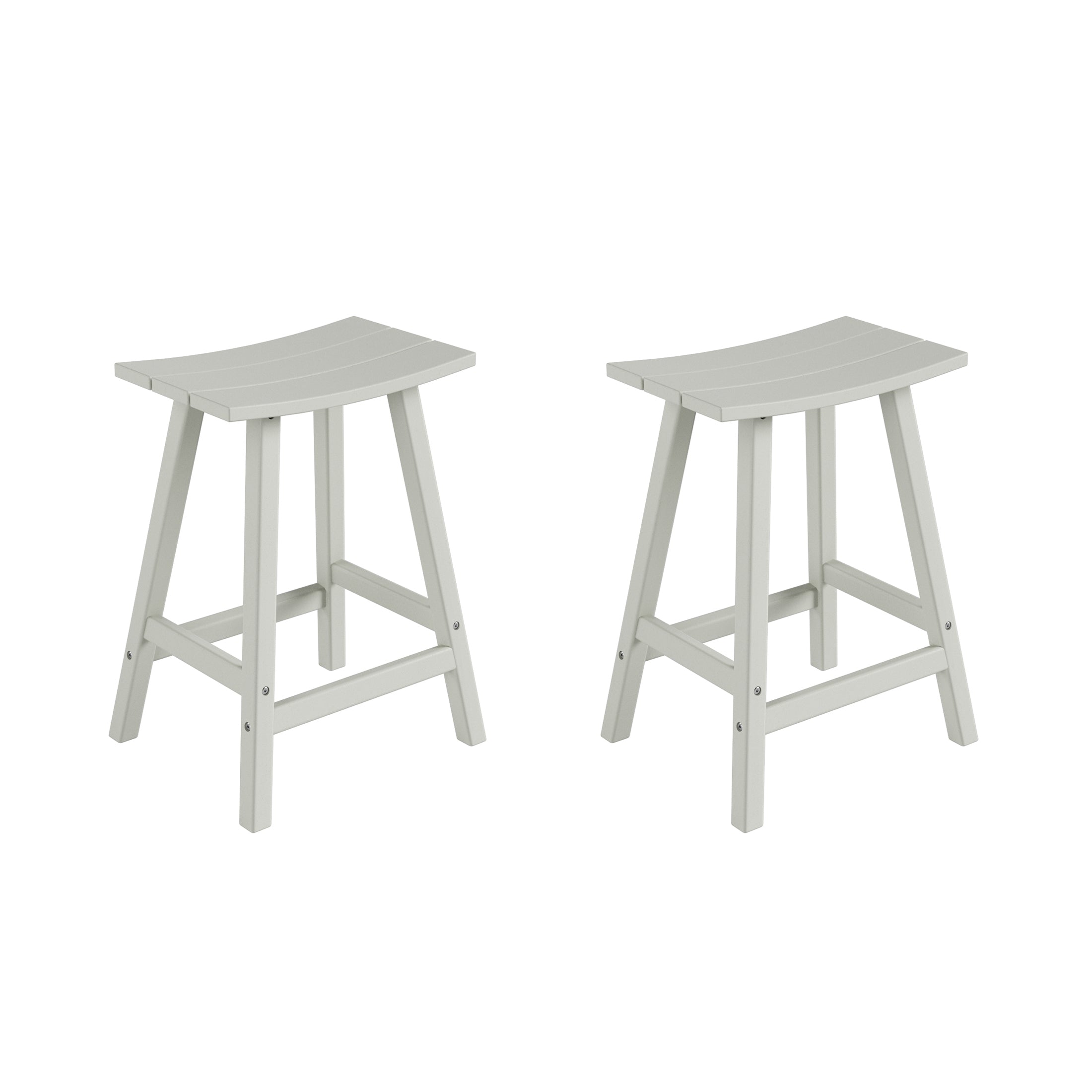 Paradise 24" HDPE Outdoor Patio Counter Height Bar Stools (Set of 2)