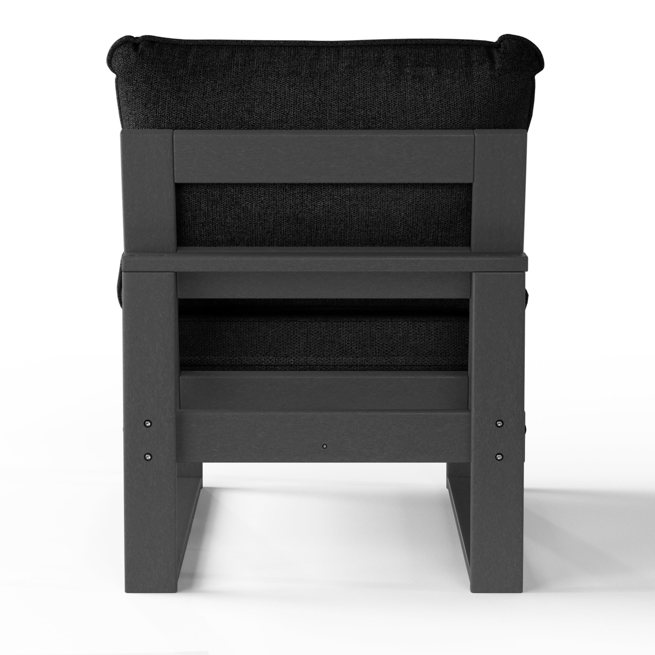 Rockaway Outdoor HDPE Sectional Armless Chair with Water-Proof Patio Cushions