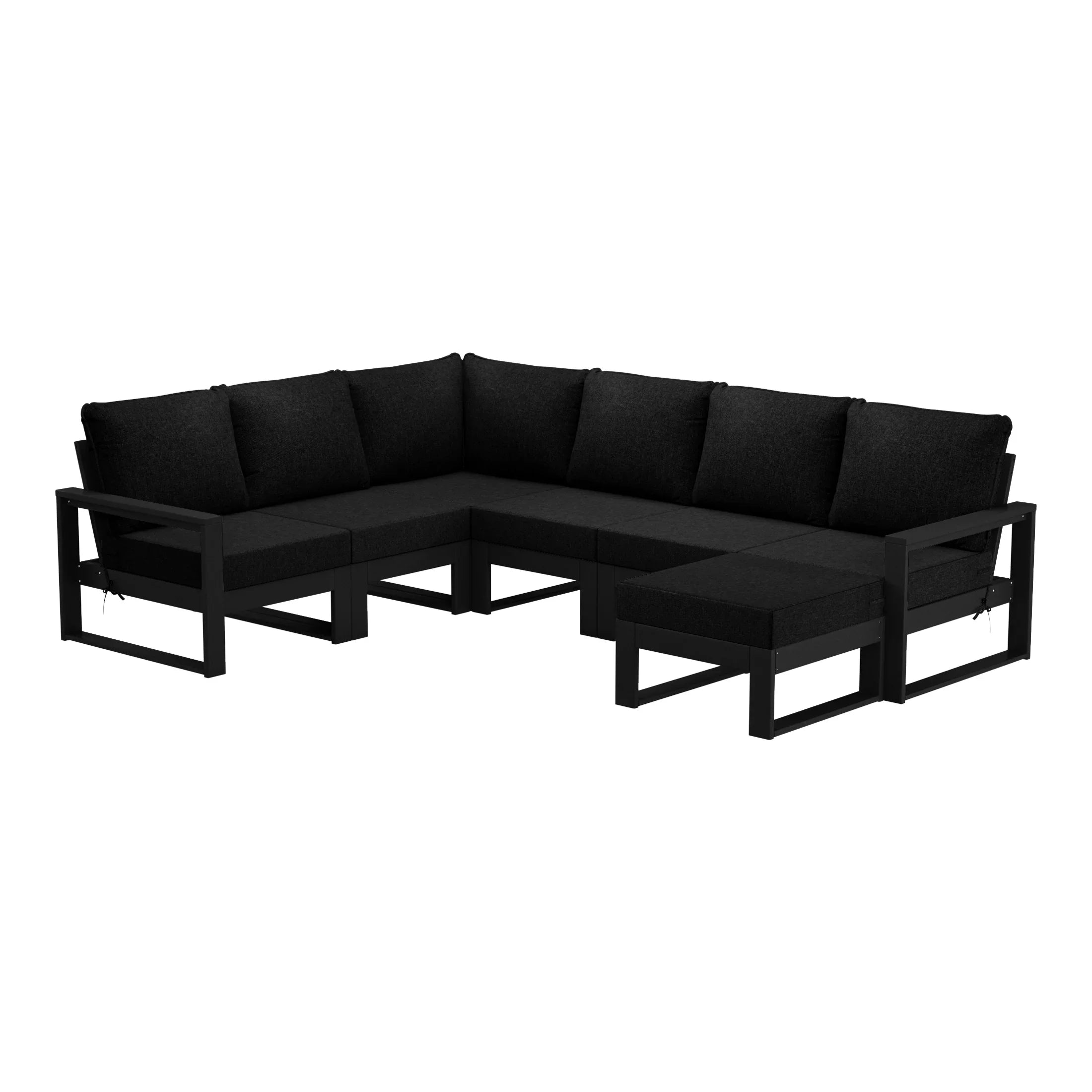 Rockaway 7-Piece Outdoor Modular L-Shaped Corner Patio Sectional Sofa Set