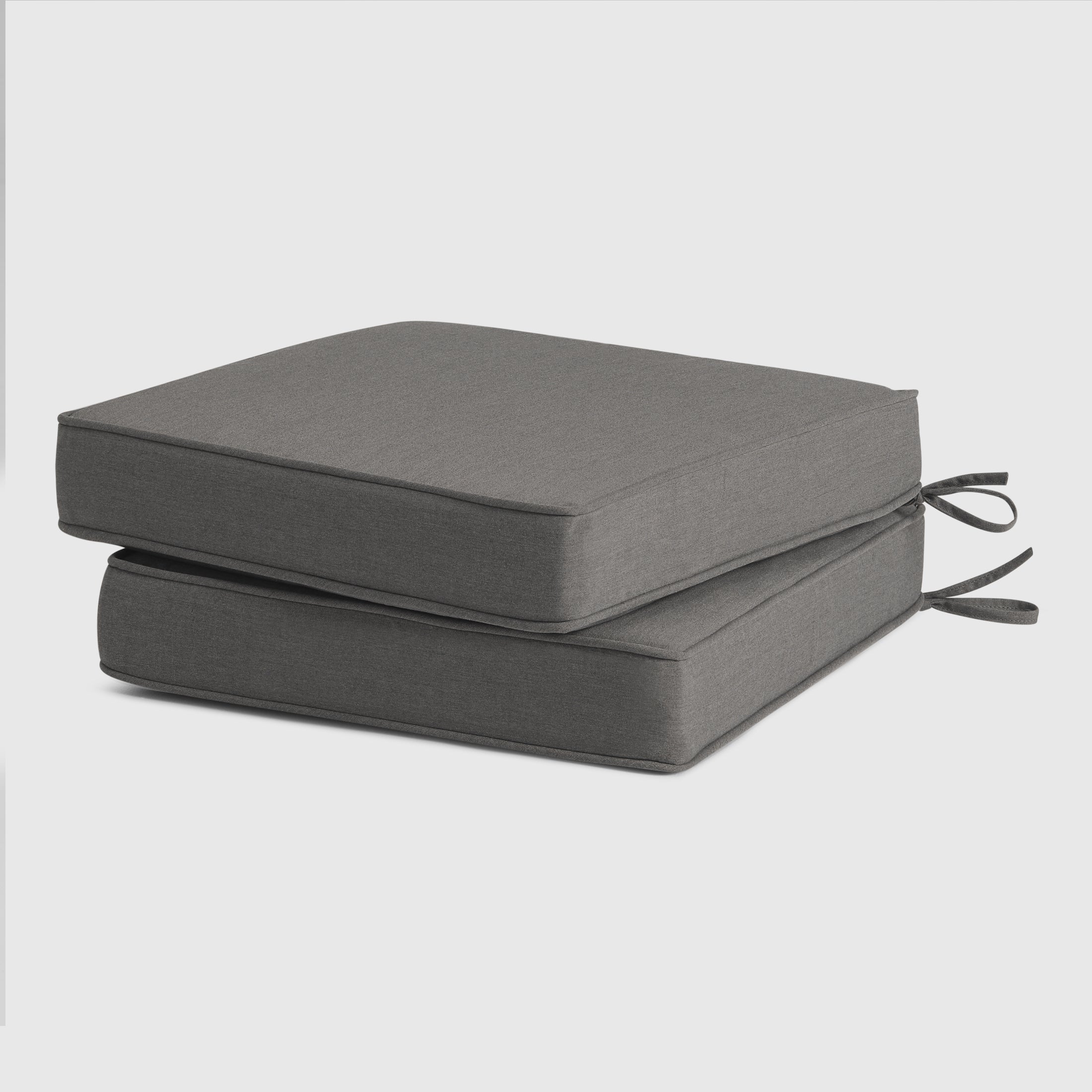 Harmony Outdoor Patio Furniture Seat Chair Square Cushions with Piping. Set of 2, 20" x 19"