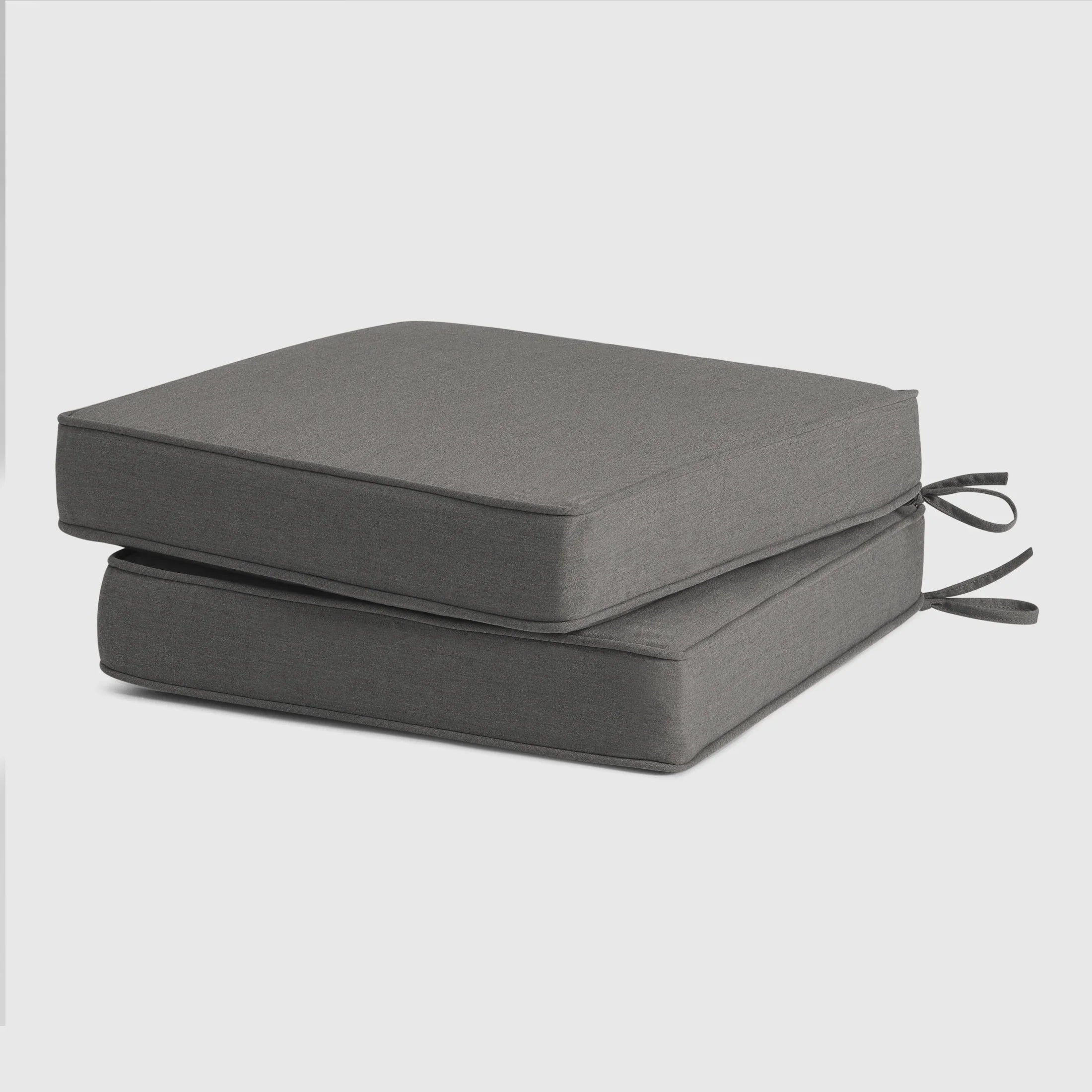 Harmony Outdoor Patio Furniture Seat Chair Square Cushions with Piping. Set of 2, 20" x 19"