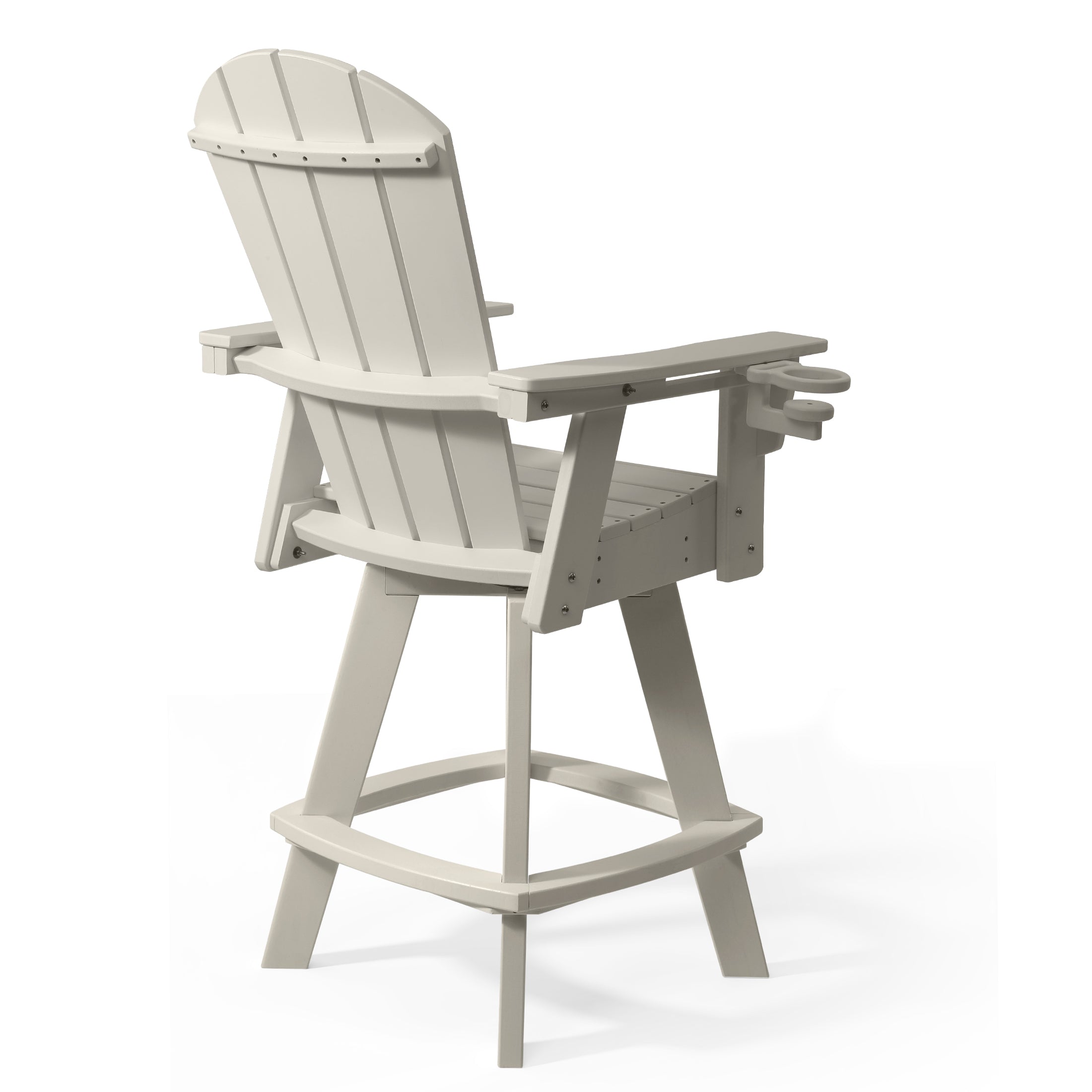Paradise Outdoor HDPE Swivel Adirondack Bar Height Chair With Cup Holder