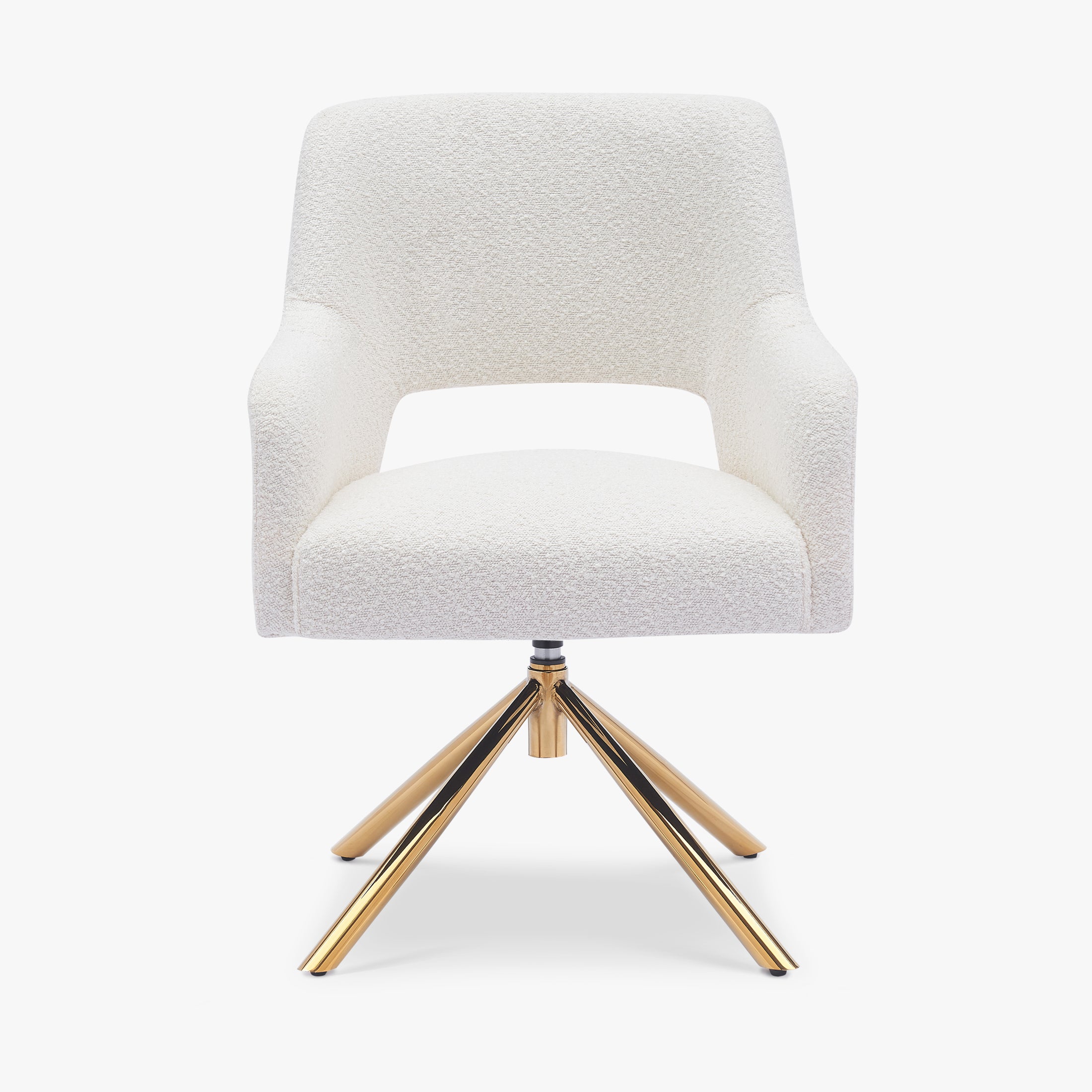 Amélie Mid-Century Modern Wide Boucle Swivel Vanity Chair