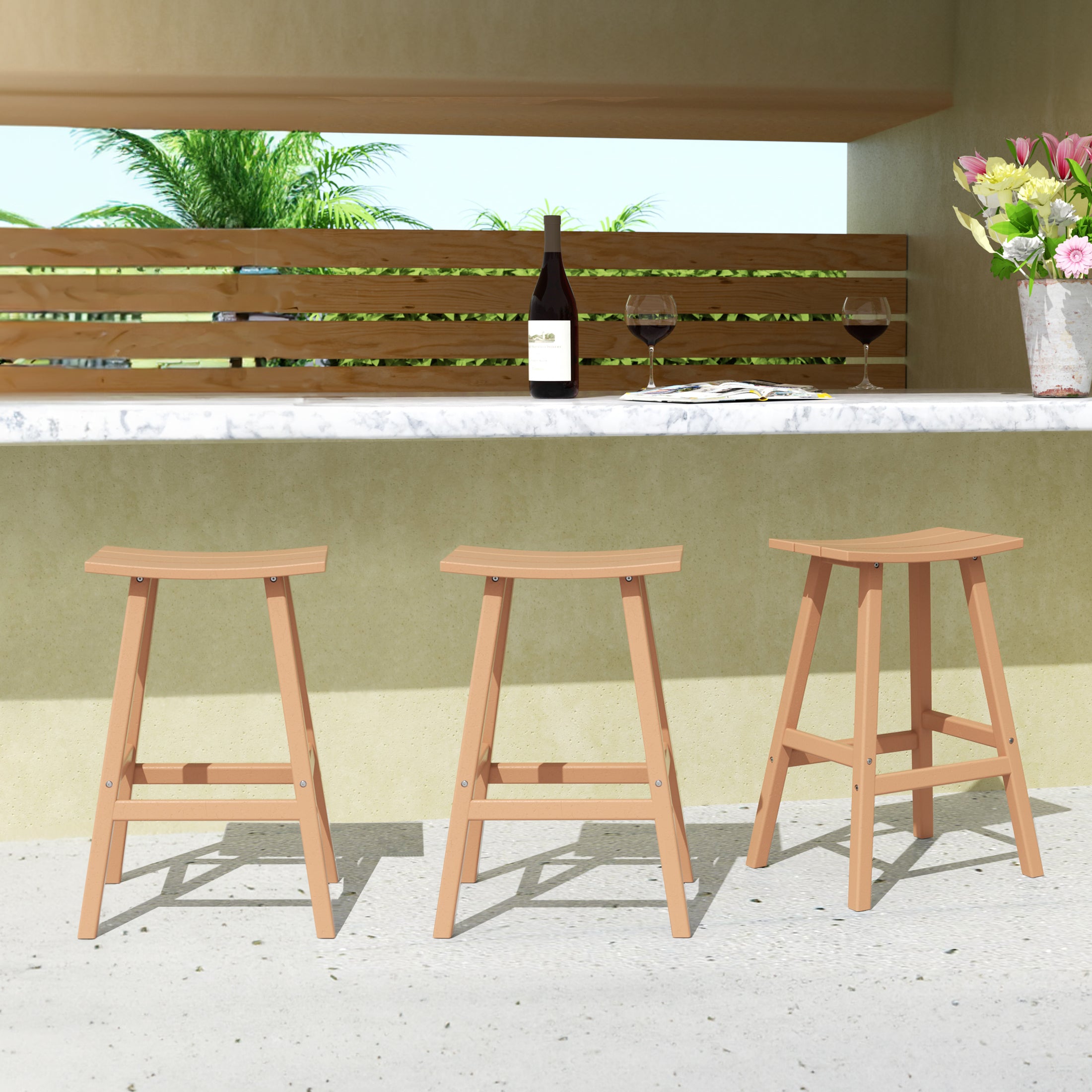 Paradise 29 Inch High Backless Seat Bar Stools (Set of 3)